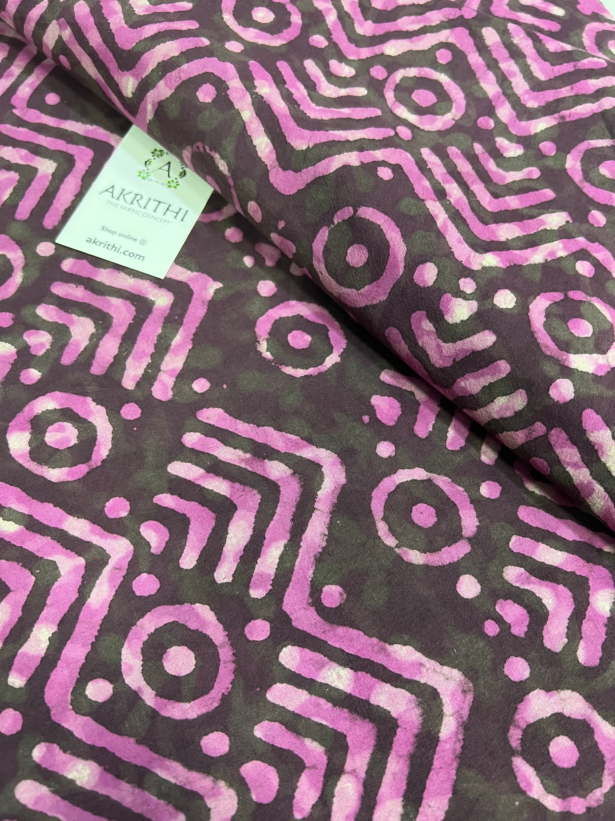 Dabu printed pure cotton fabric 90 cms cut