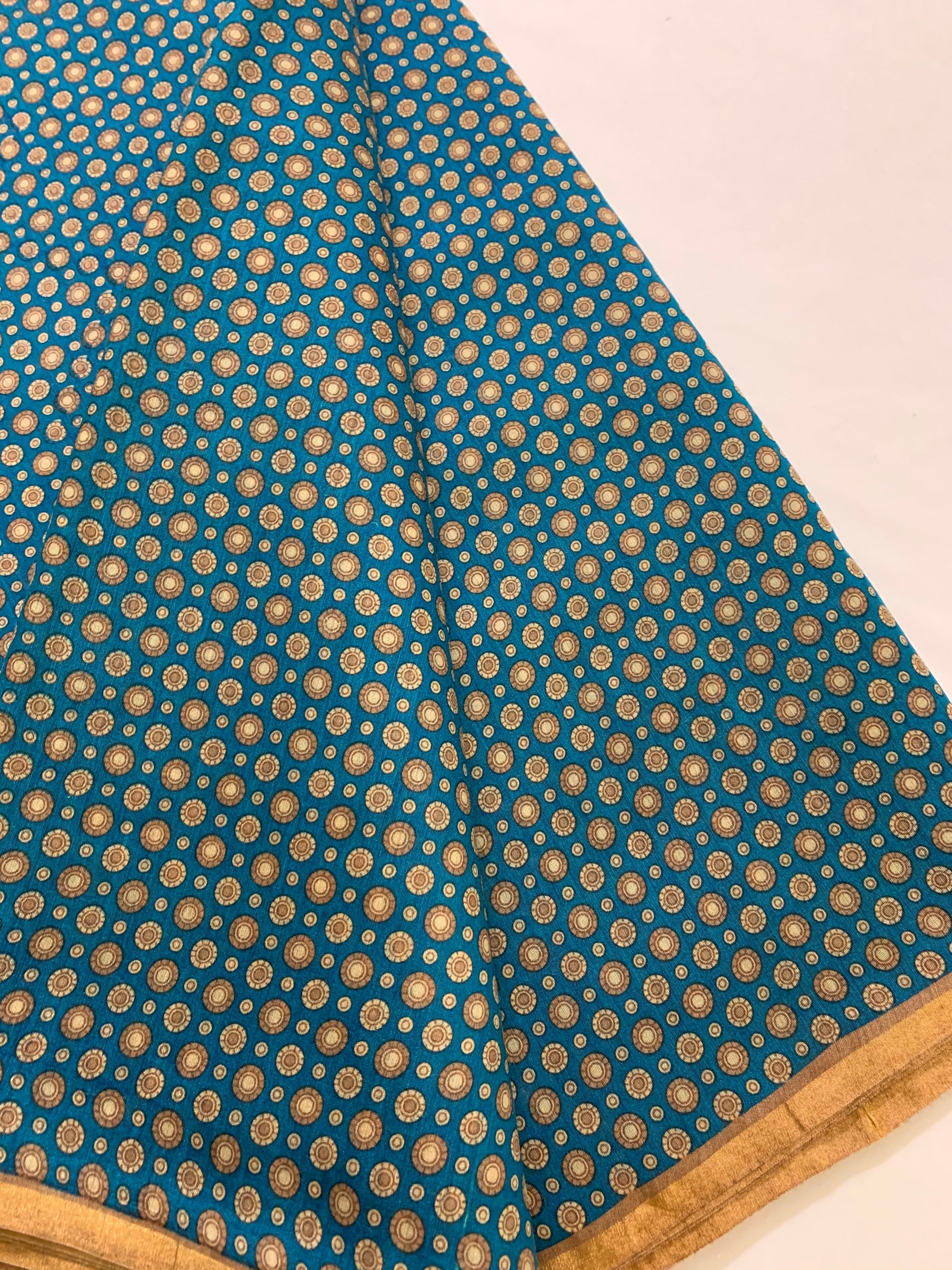 Printed handloom pure munga silk fabric