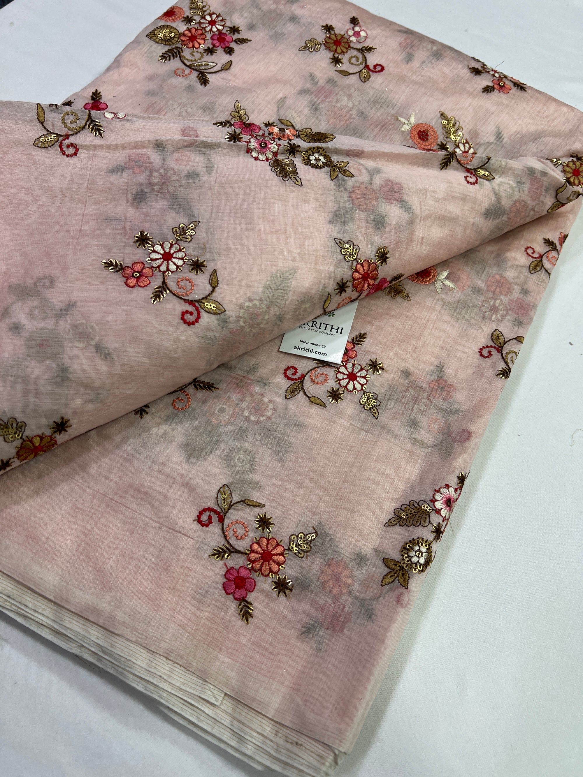 Embroidery on chanderi fabric
