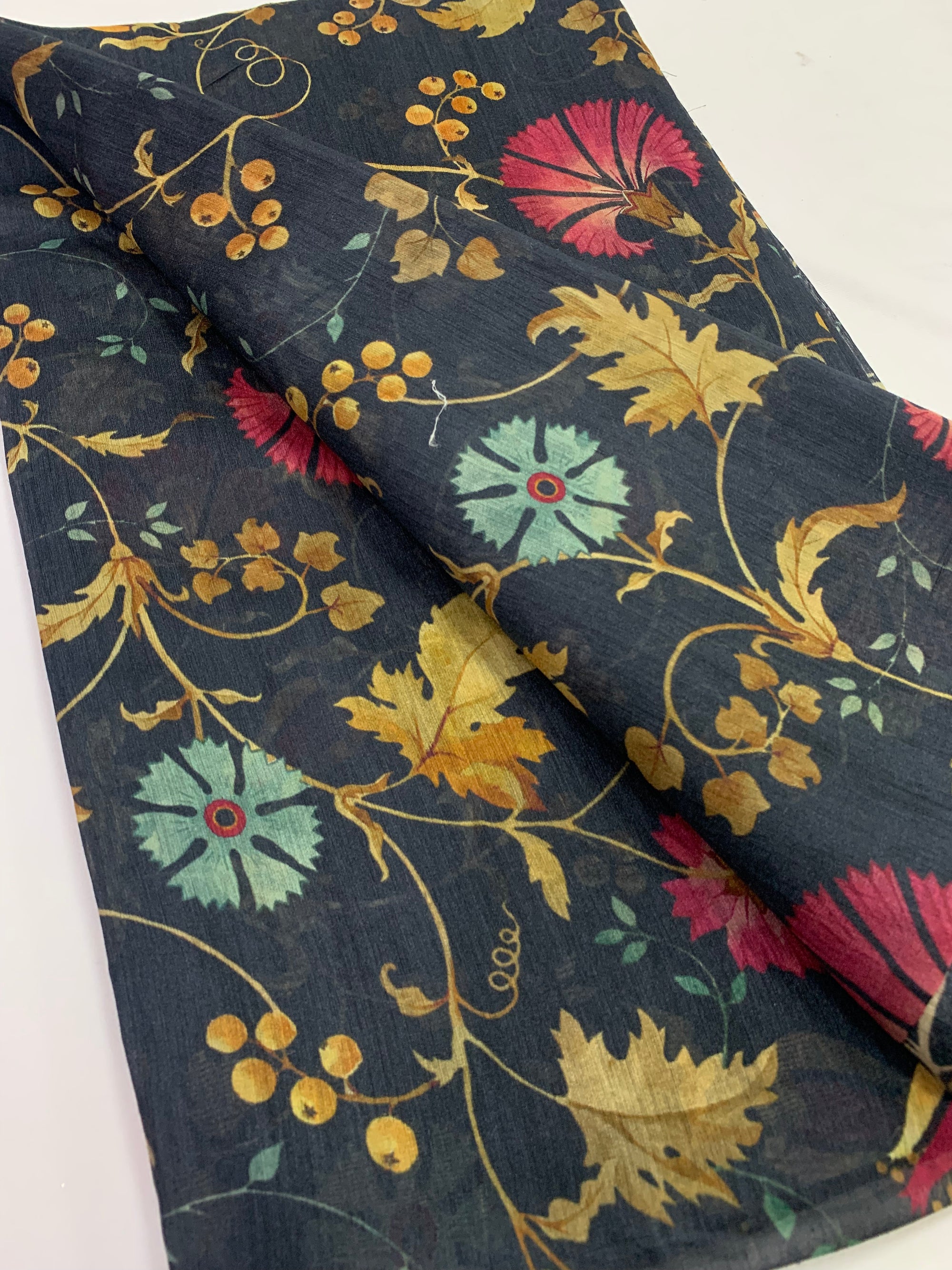 Digital Printed handloom pure munga silk fabric
