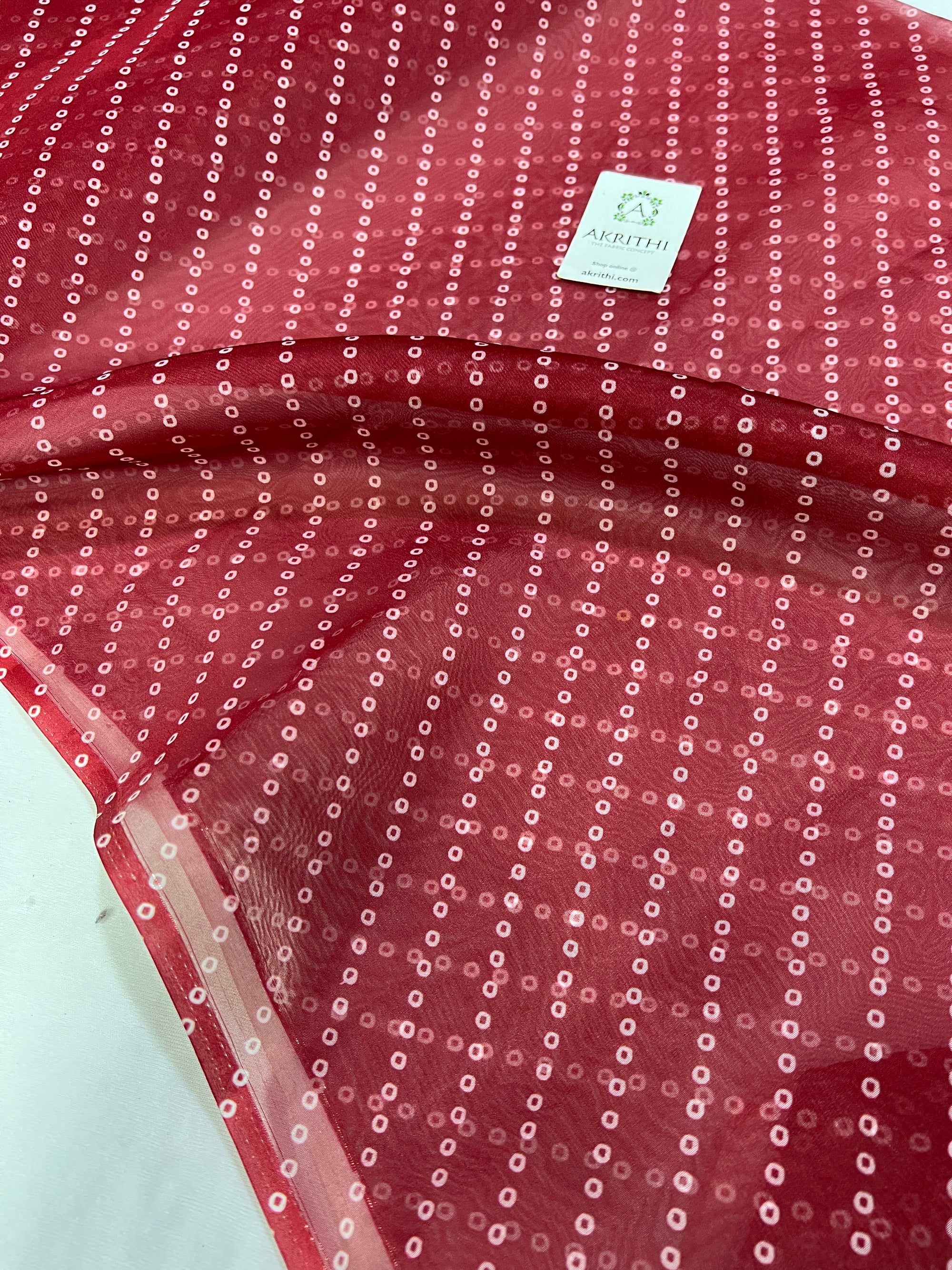 Bandhani Printed organza fabric