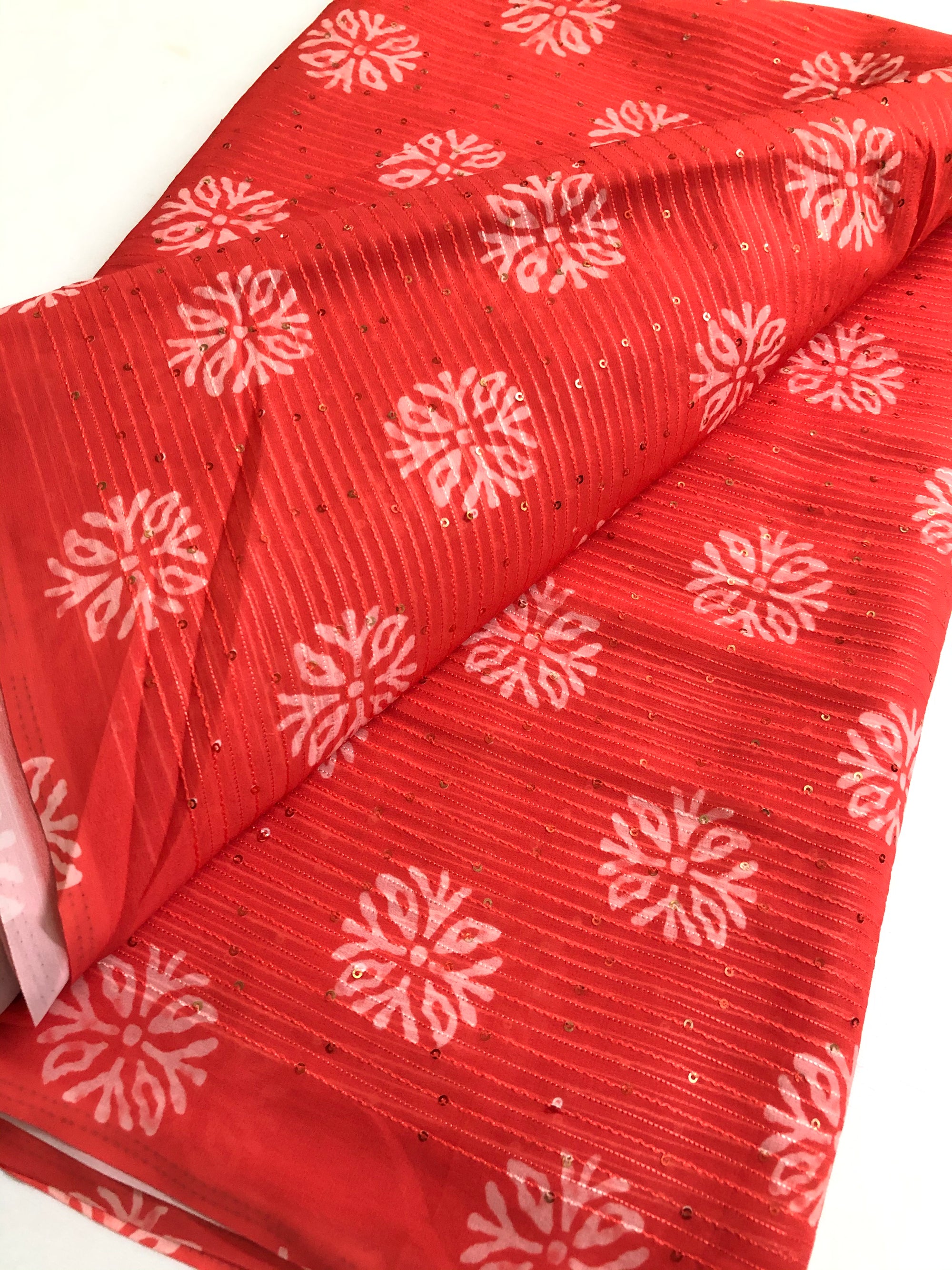 Embroidery on georgette saree