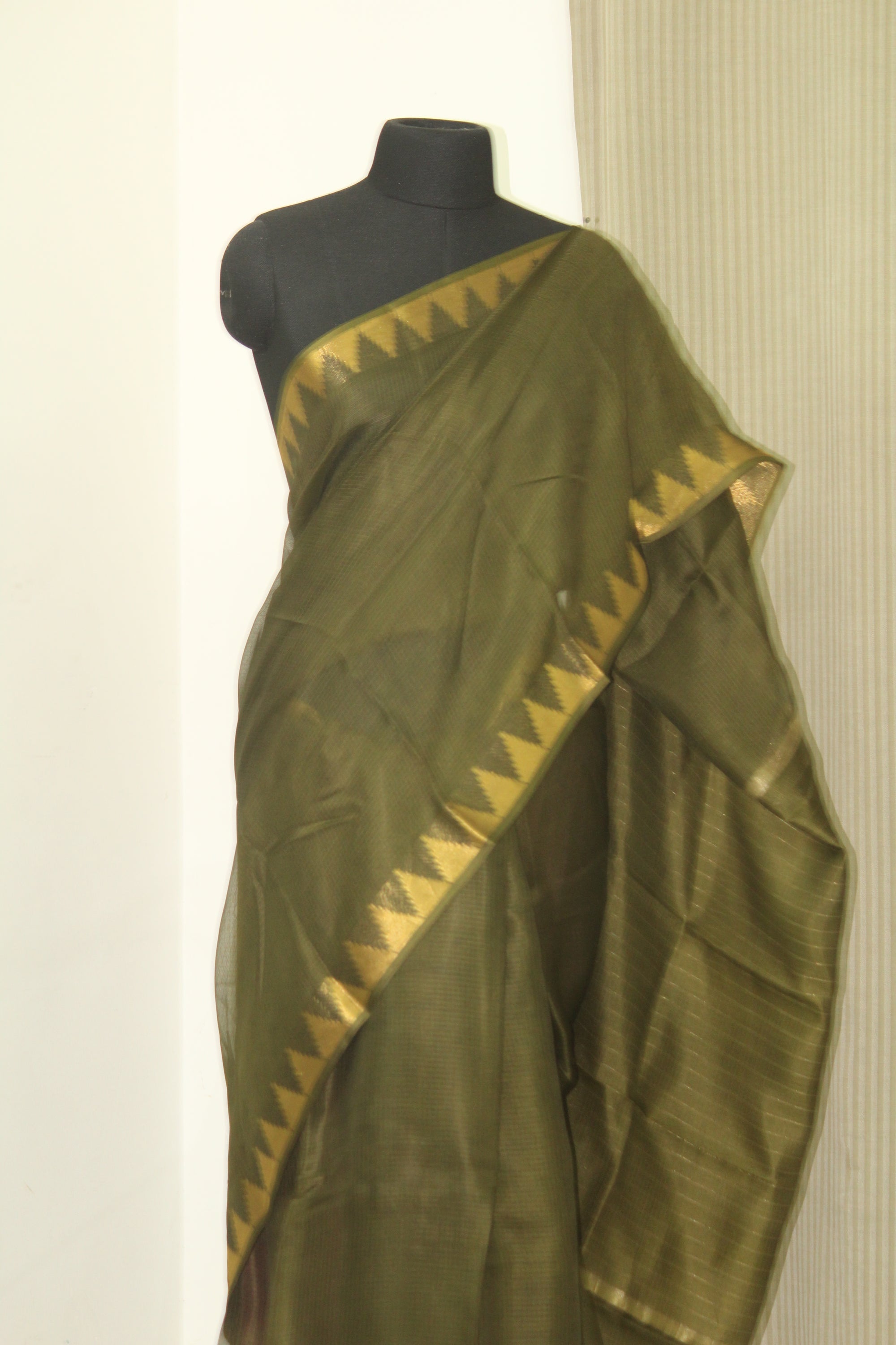Pure kota silk saree with temple border