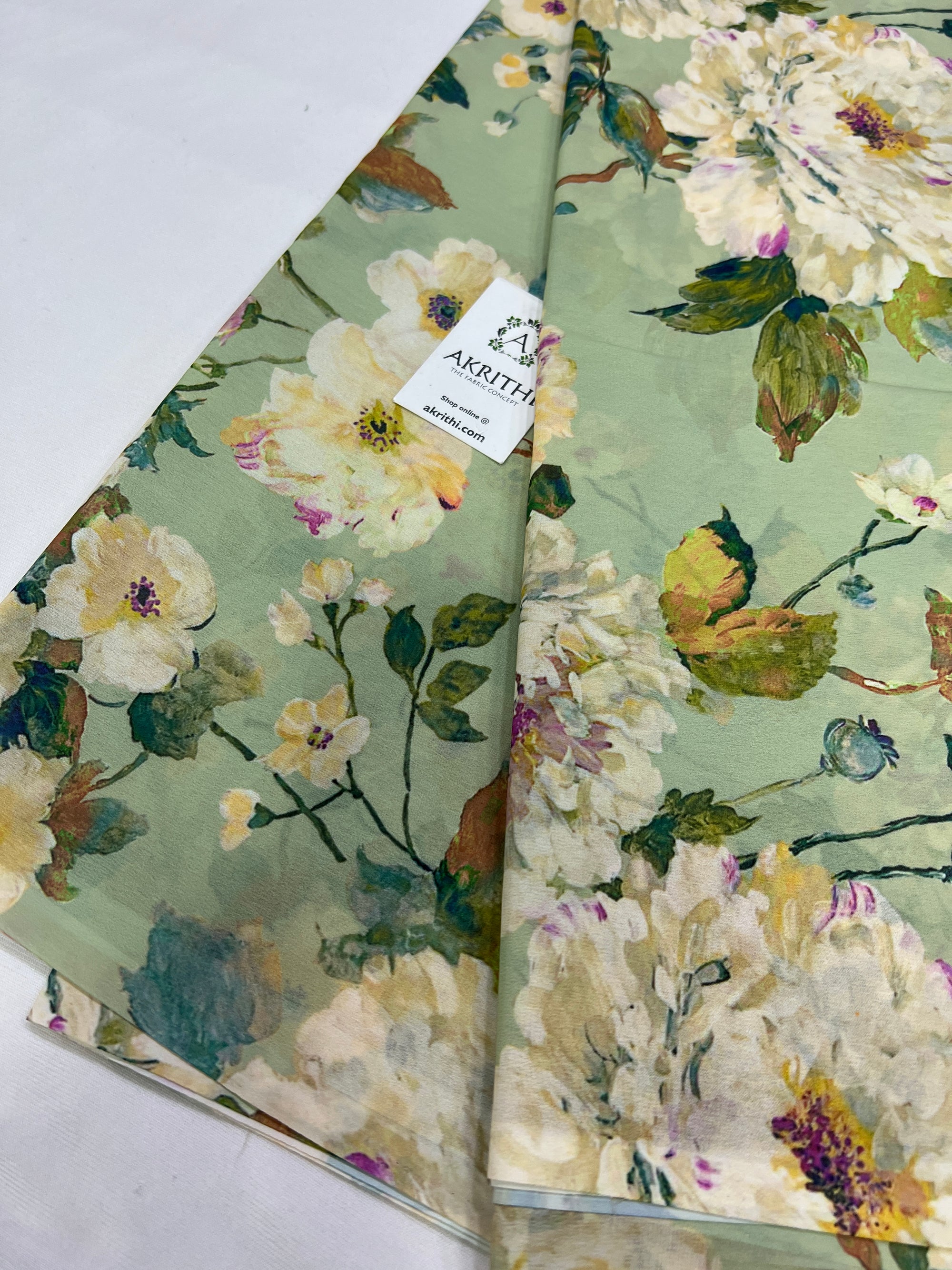 Digital floral printed georgette fabric