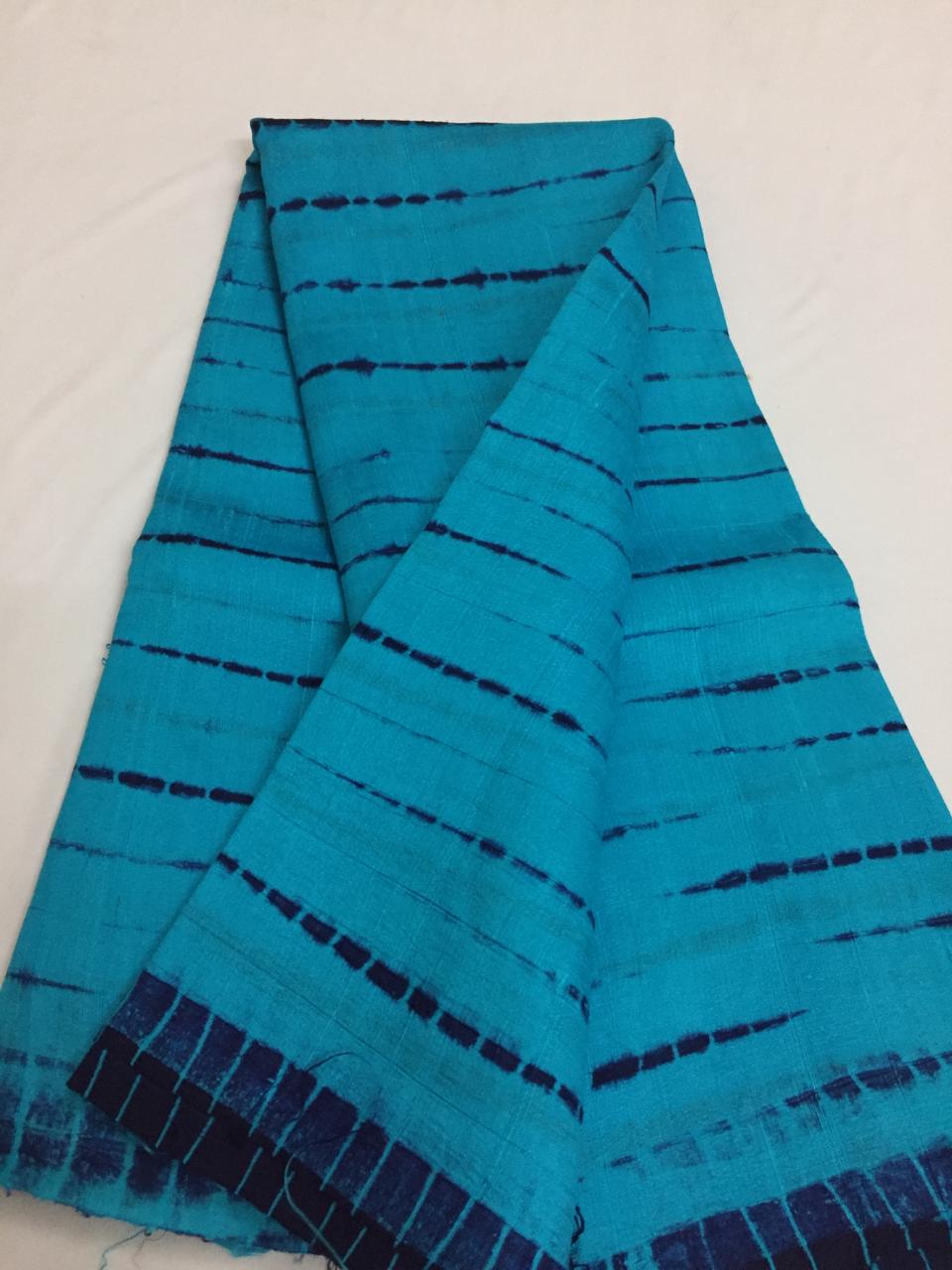 Tie and dye pure raw silk saree
