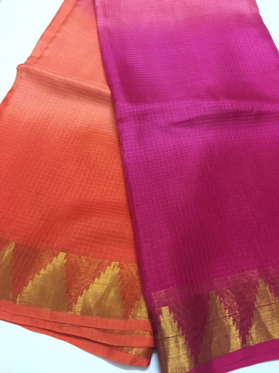 Pure kota silk saree with temple border