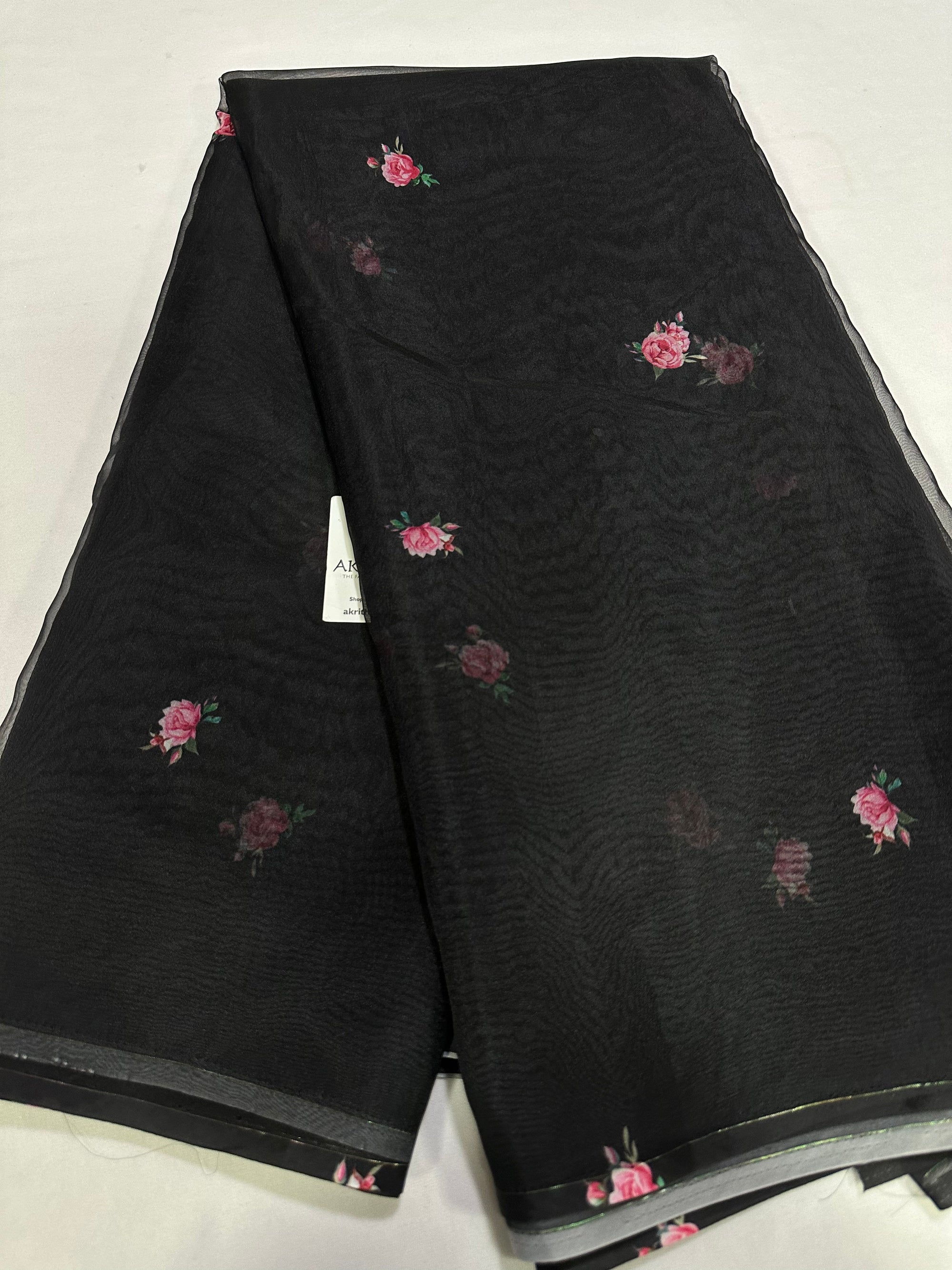 Floral printed organza fabric