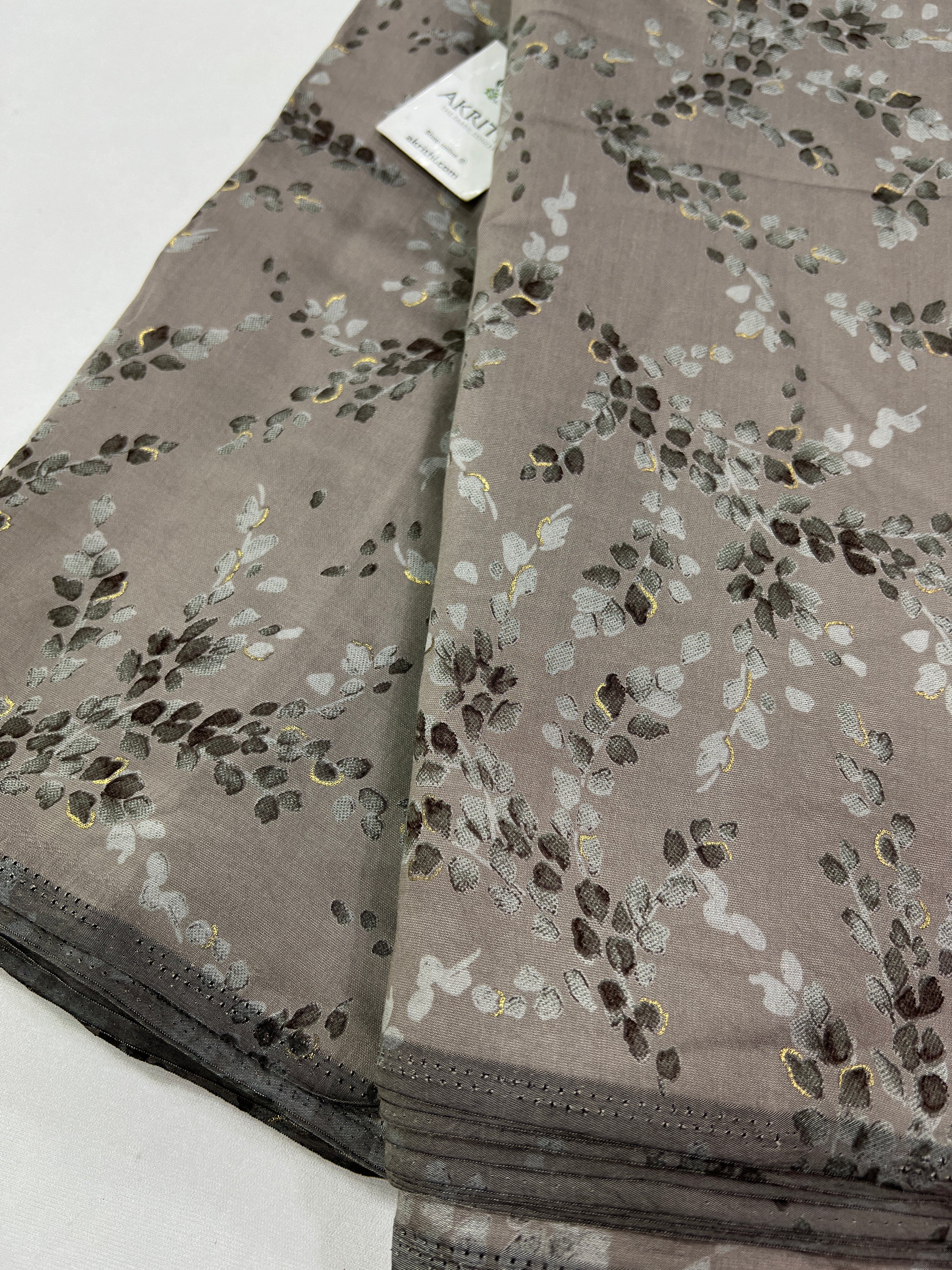 Digital printed silk fabric with foil