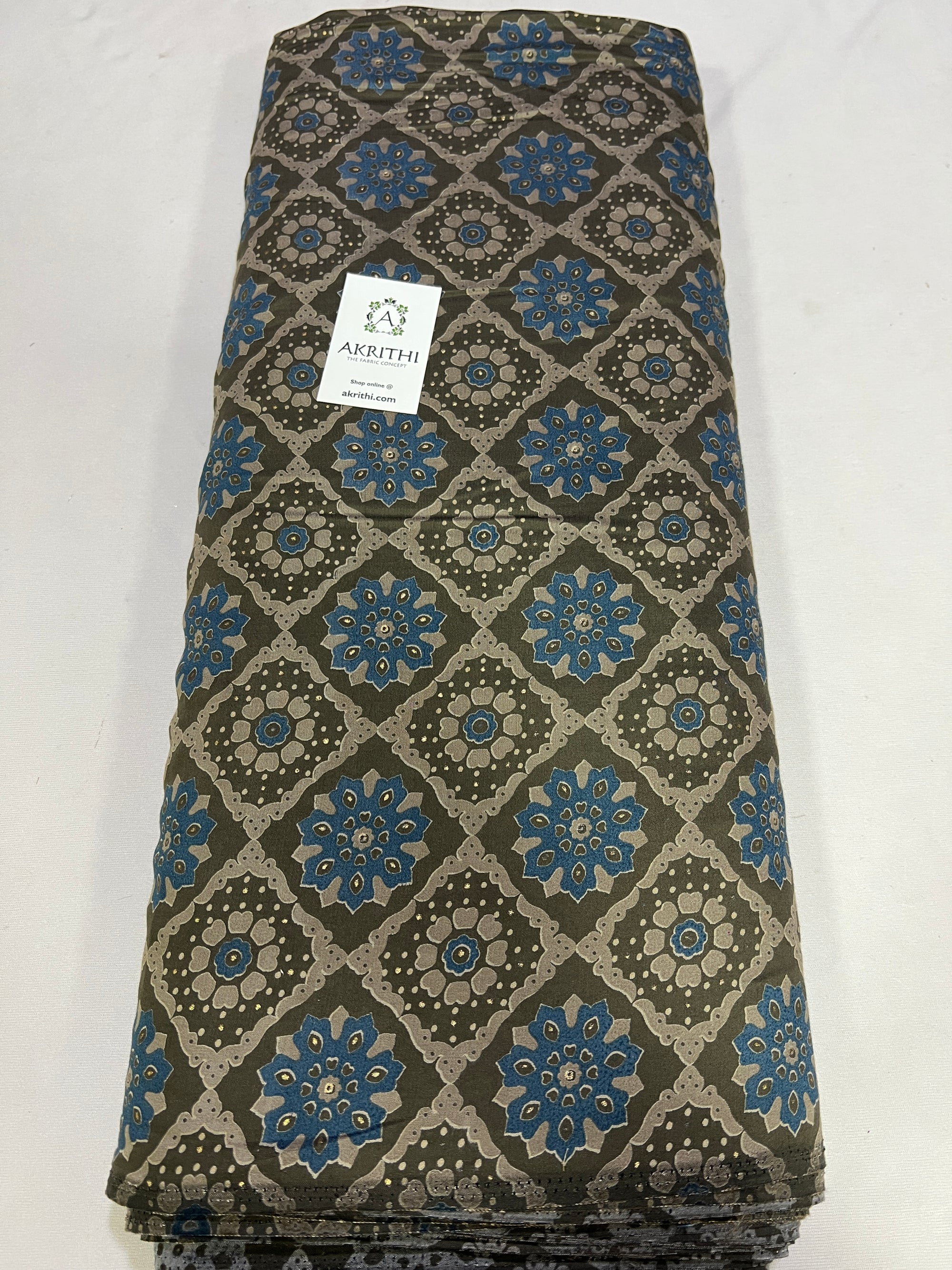Printed silk fabric