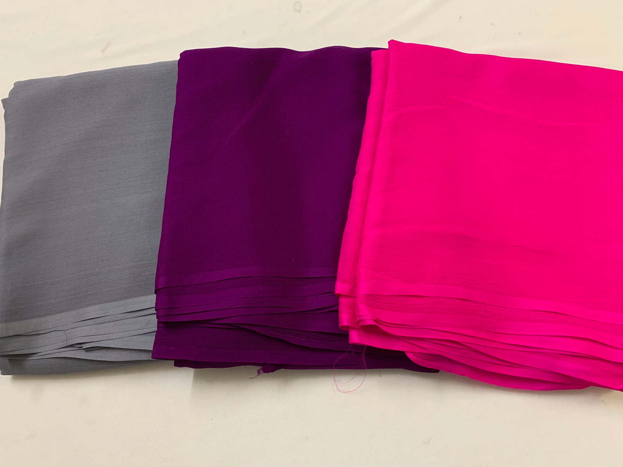 PLATINUM PURE SILK CHIFFON SAREE