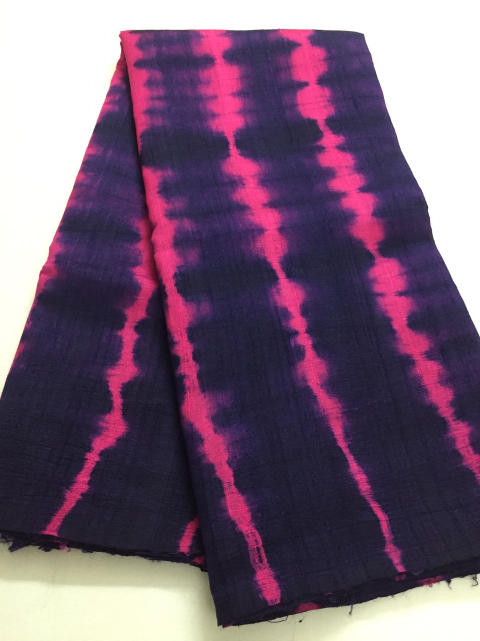 Tie and dye leheriya pure raw silk saree