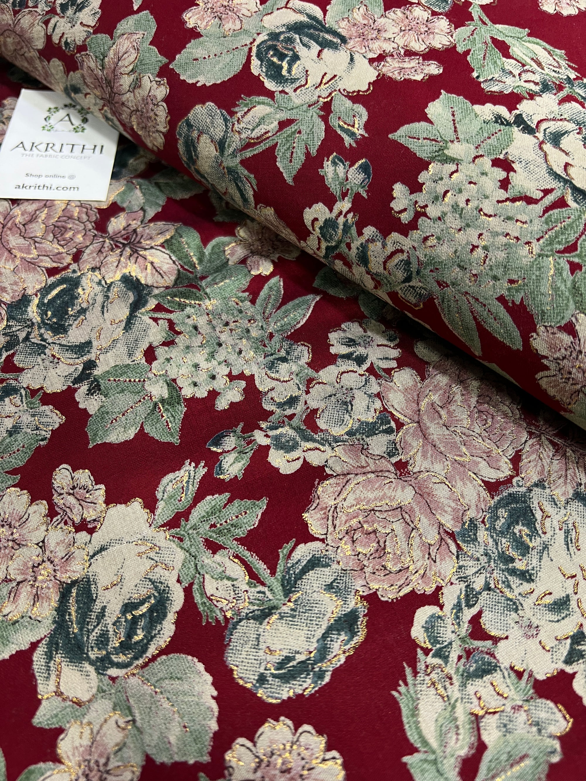Digital printed silk fabric