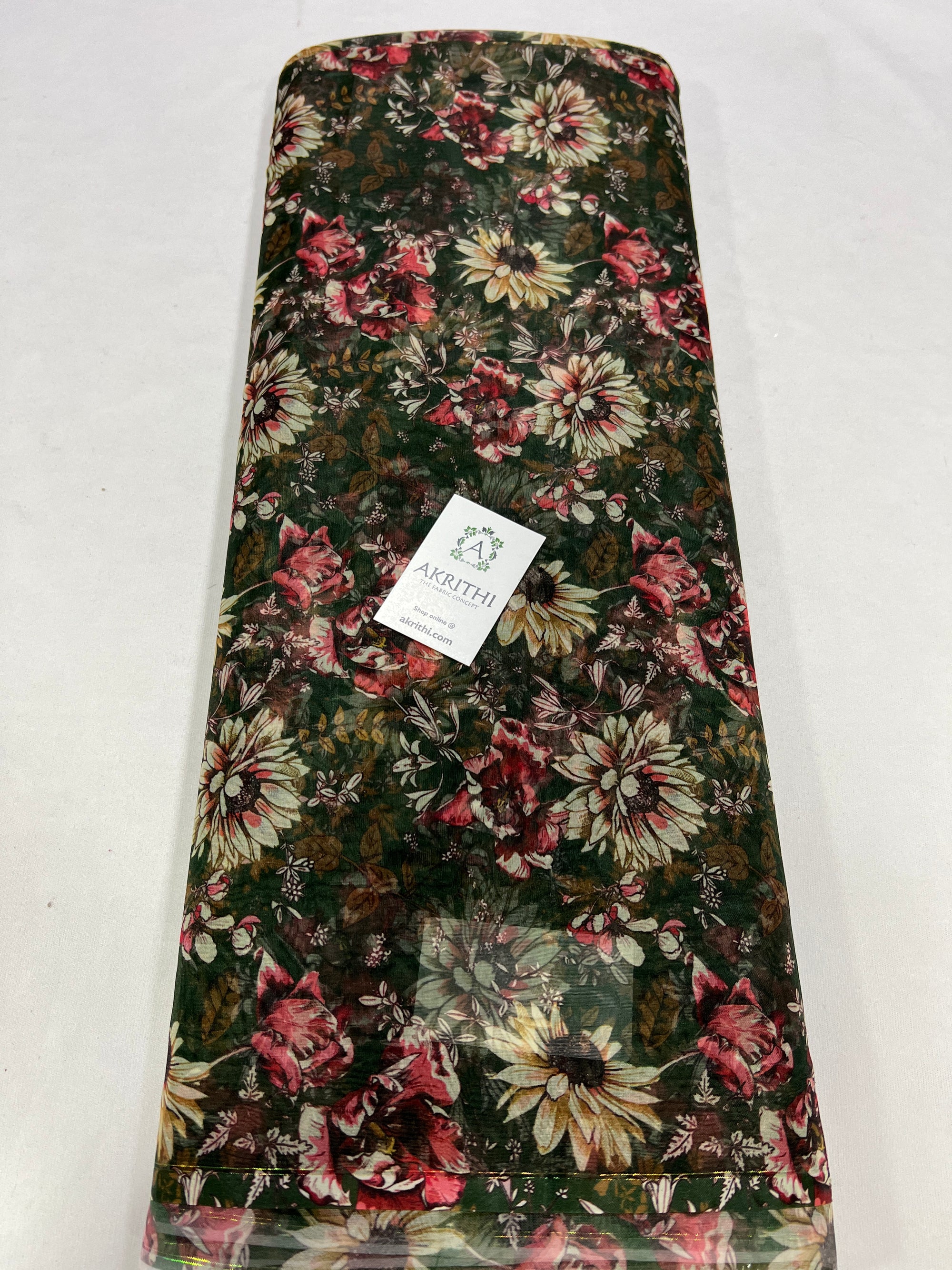 Digital floral Printed organza fabric