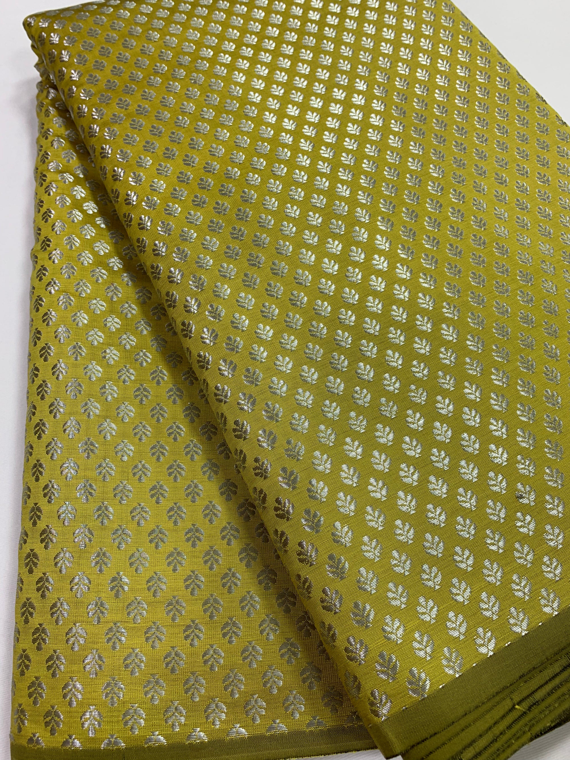 Banarasi brocade fabric with silver zari