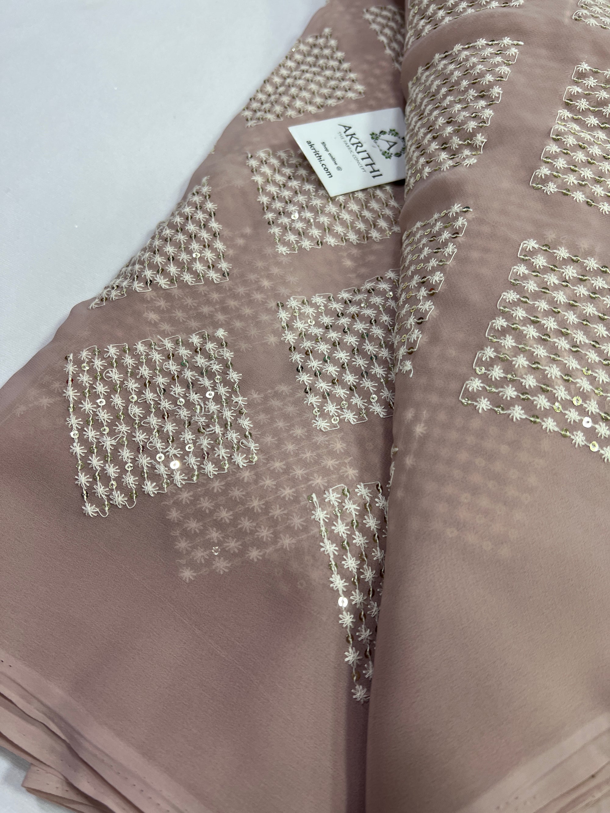 Embroidery on Georgette 80 cms cut