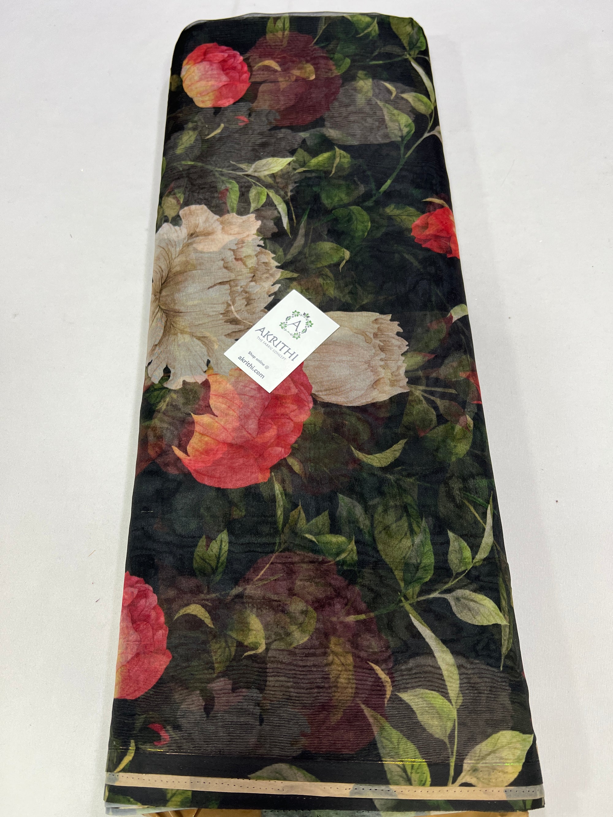 Digital floral Printed organza fabric