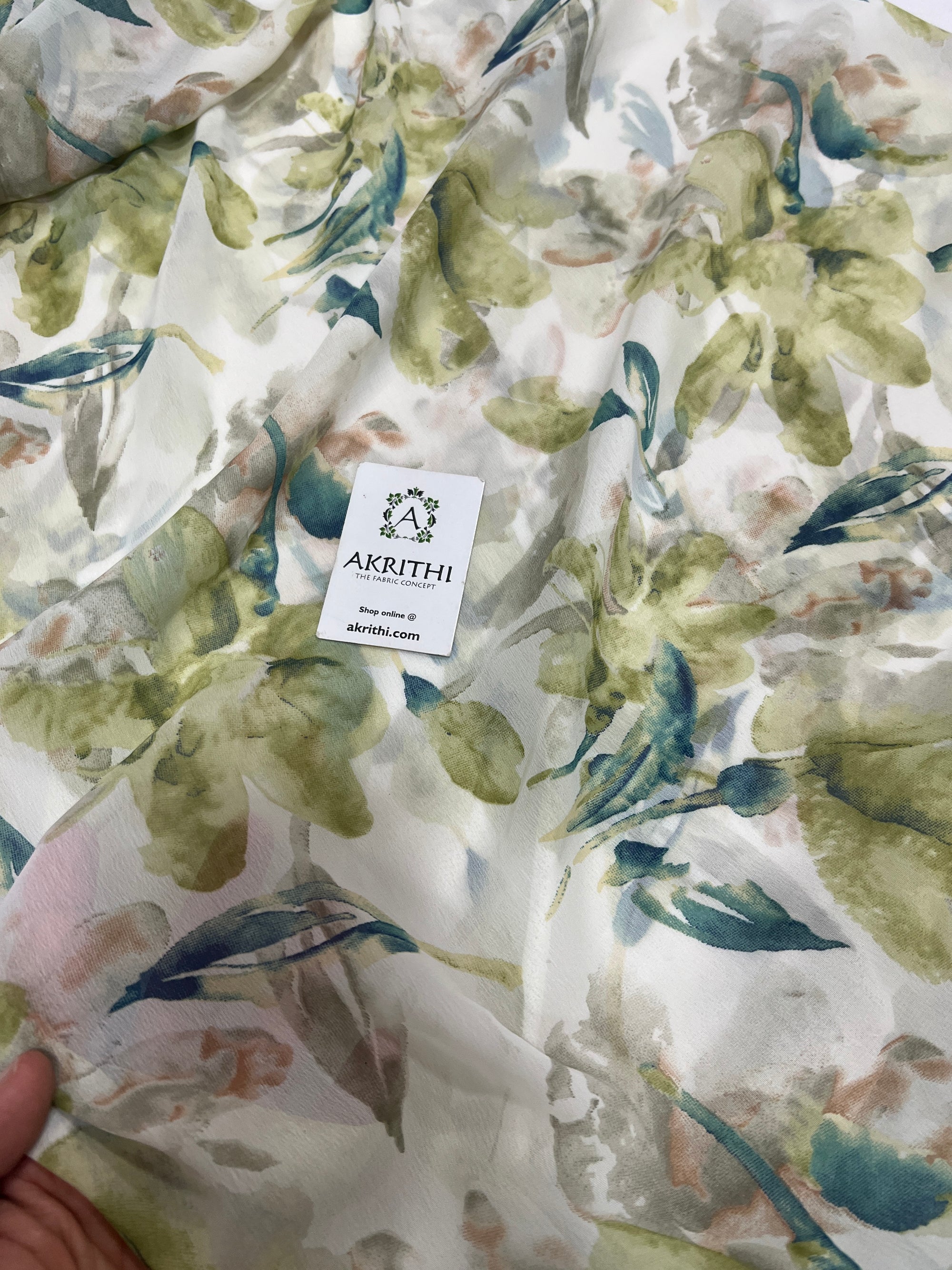 Digital floral printed georgette fabric