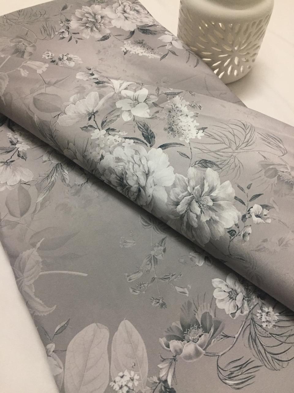 Digital floral printed crepe fabric