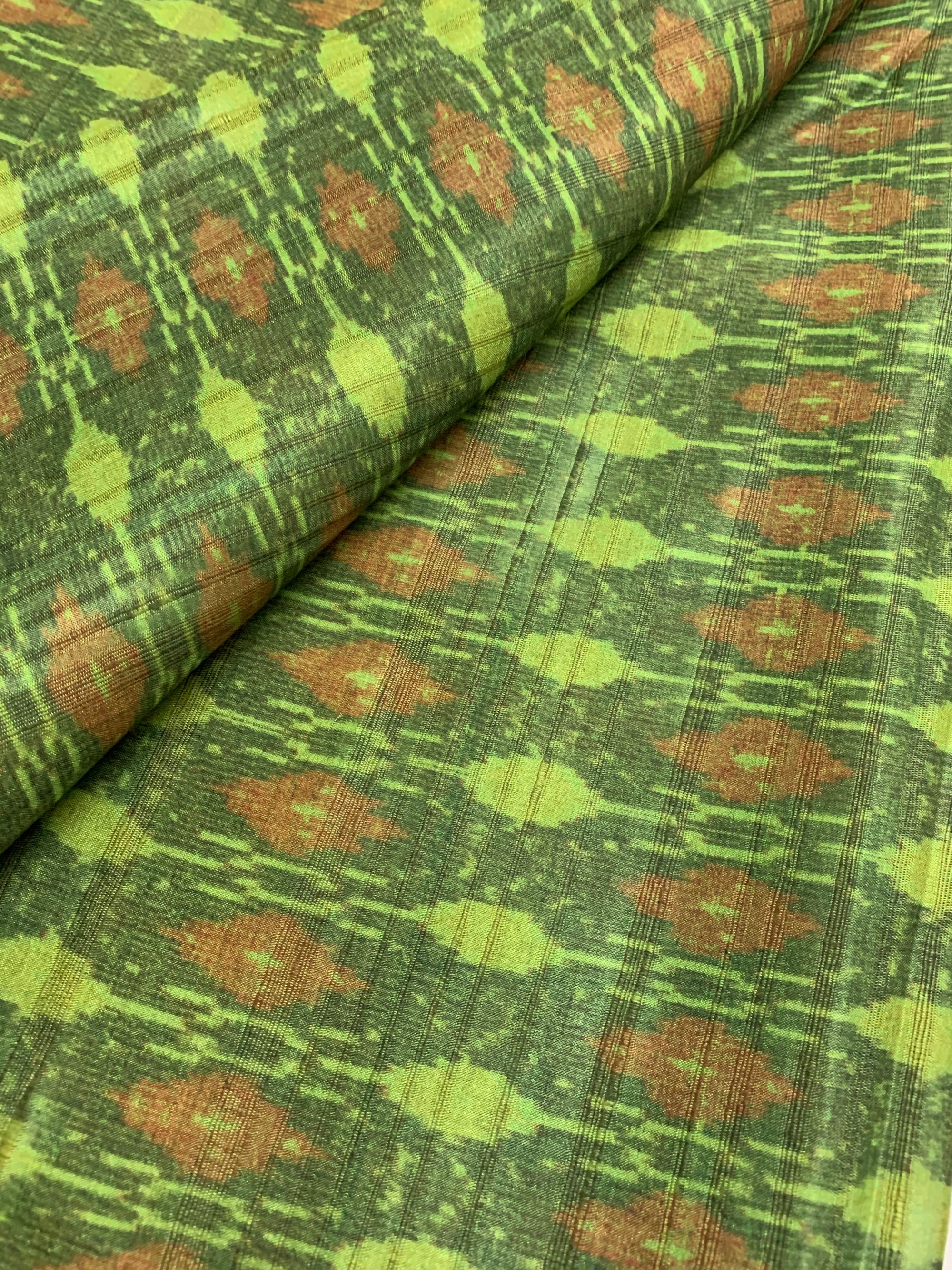 Ikat Printed semi silk fabric