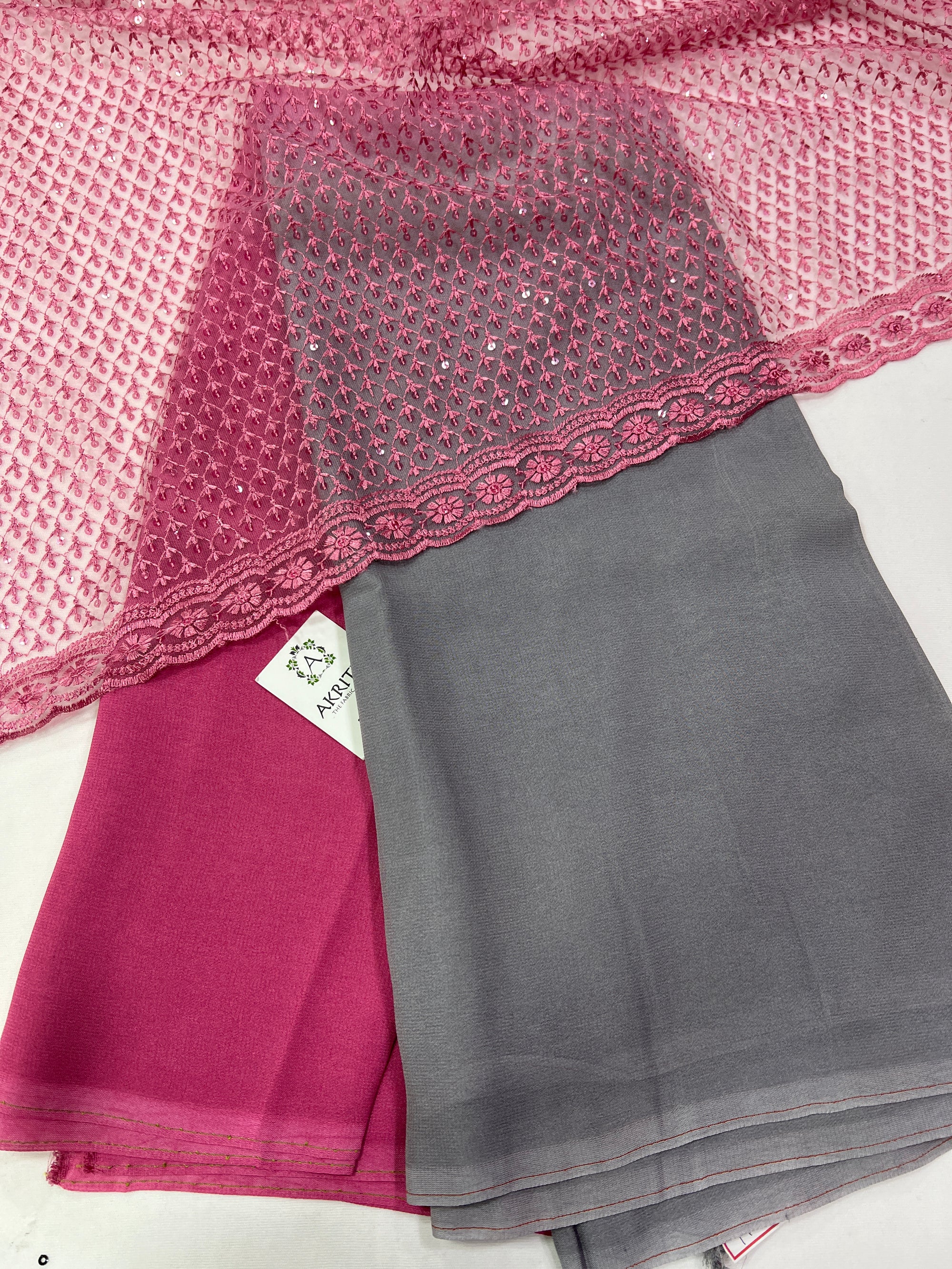 Shaded Georgette saree with embroidered blouse