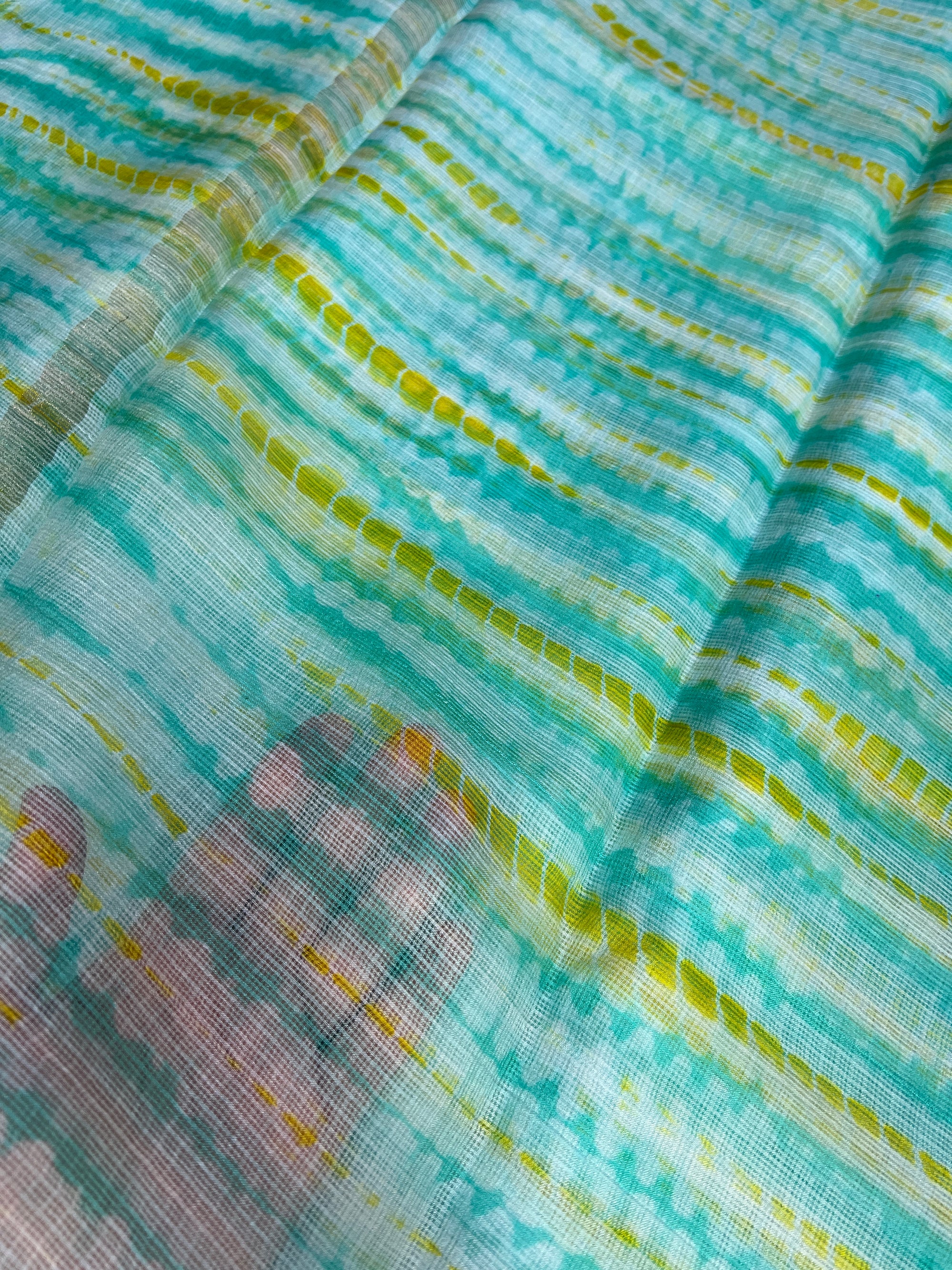 Tie and dye pure kota silk saree