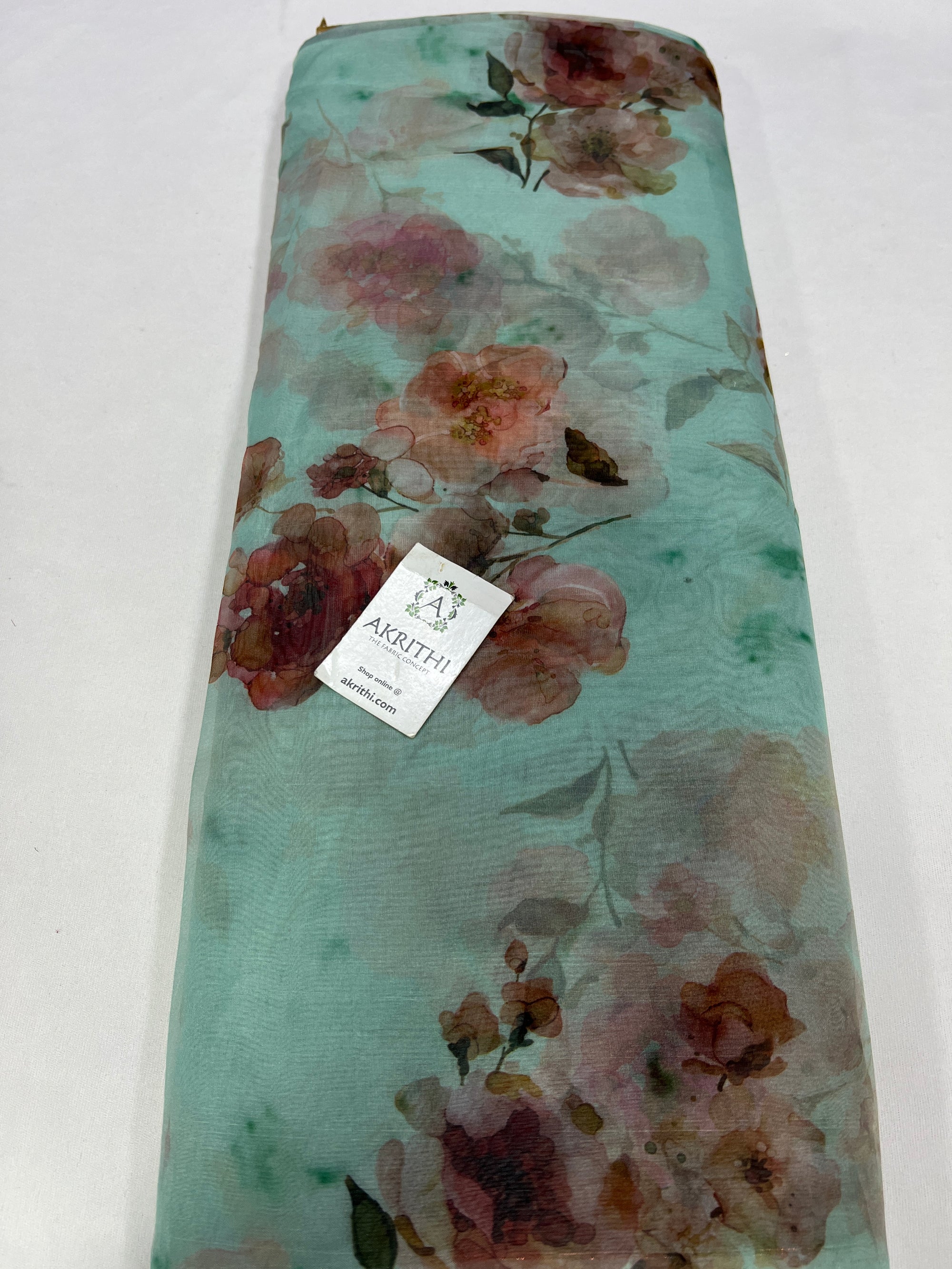 Digital floral Printed organza fabric