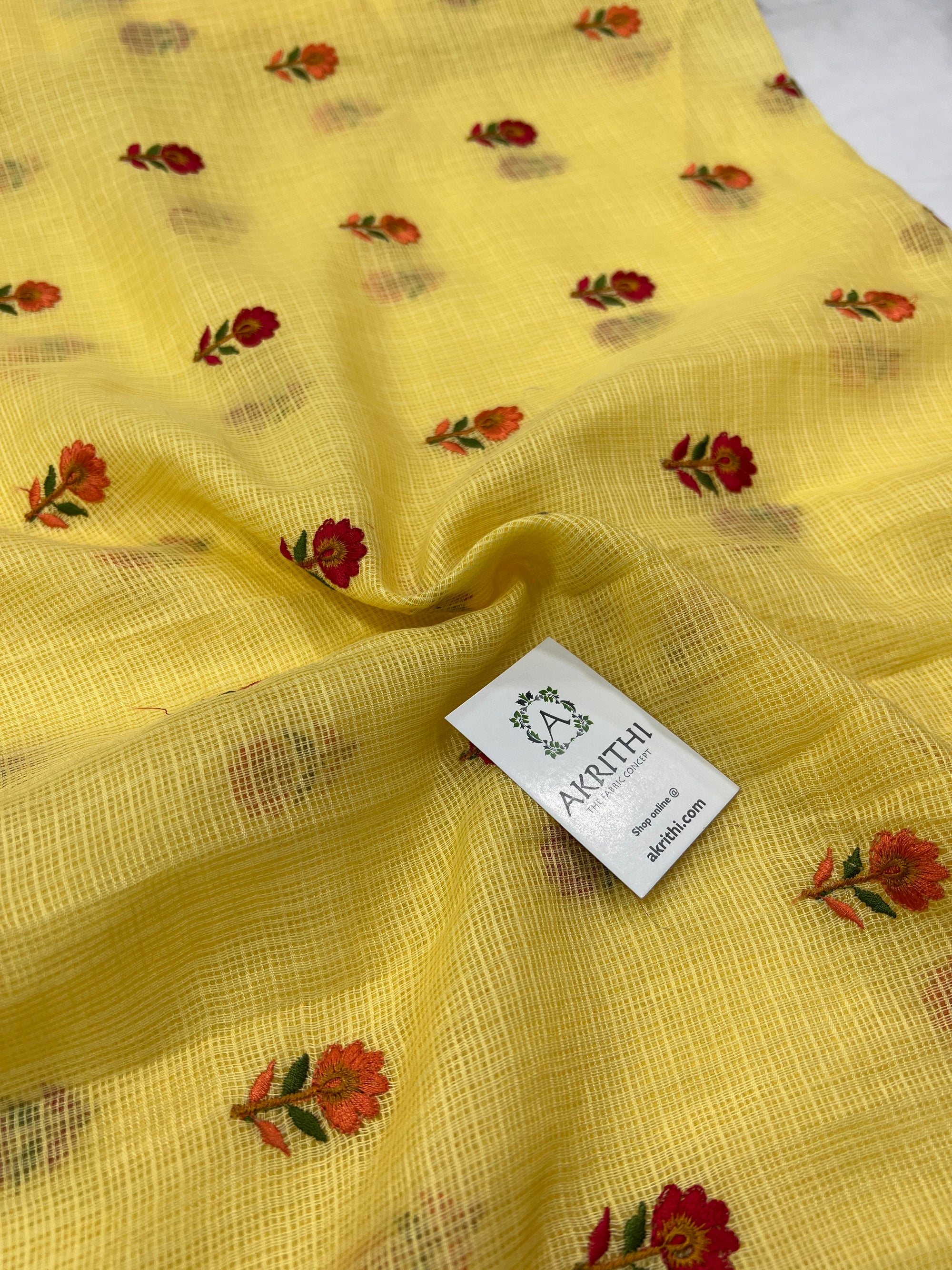 Embroidery on kota fabric