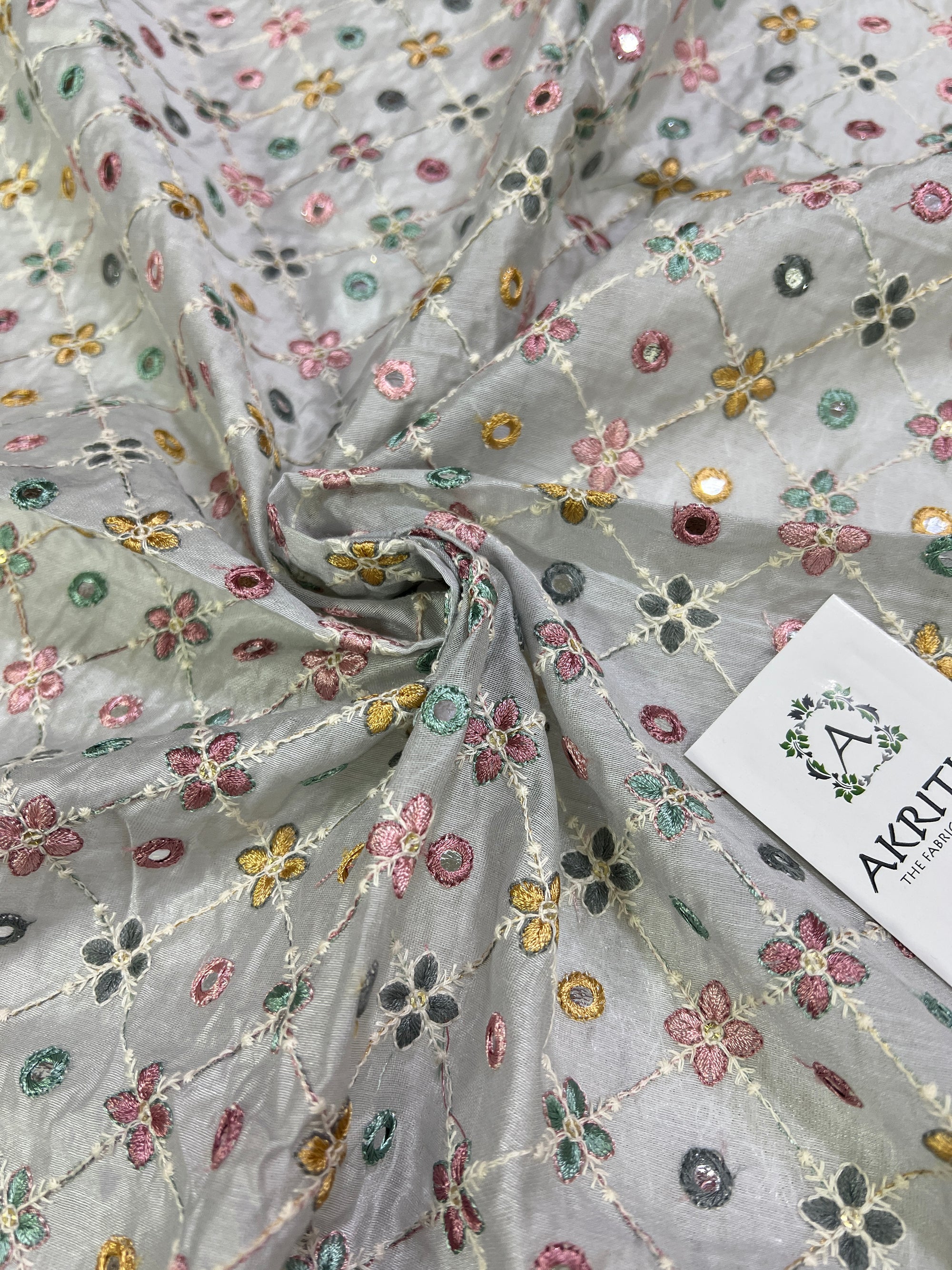 Embroidery on chanderi fabric