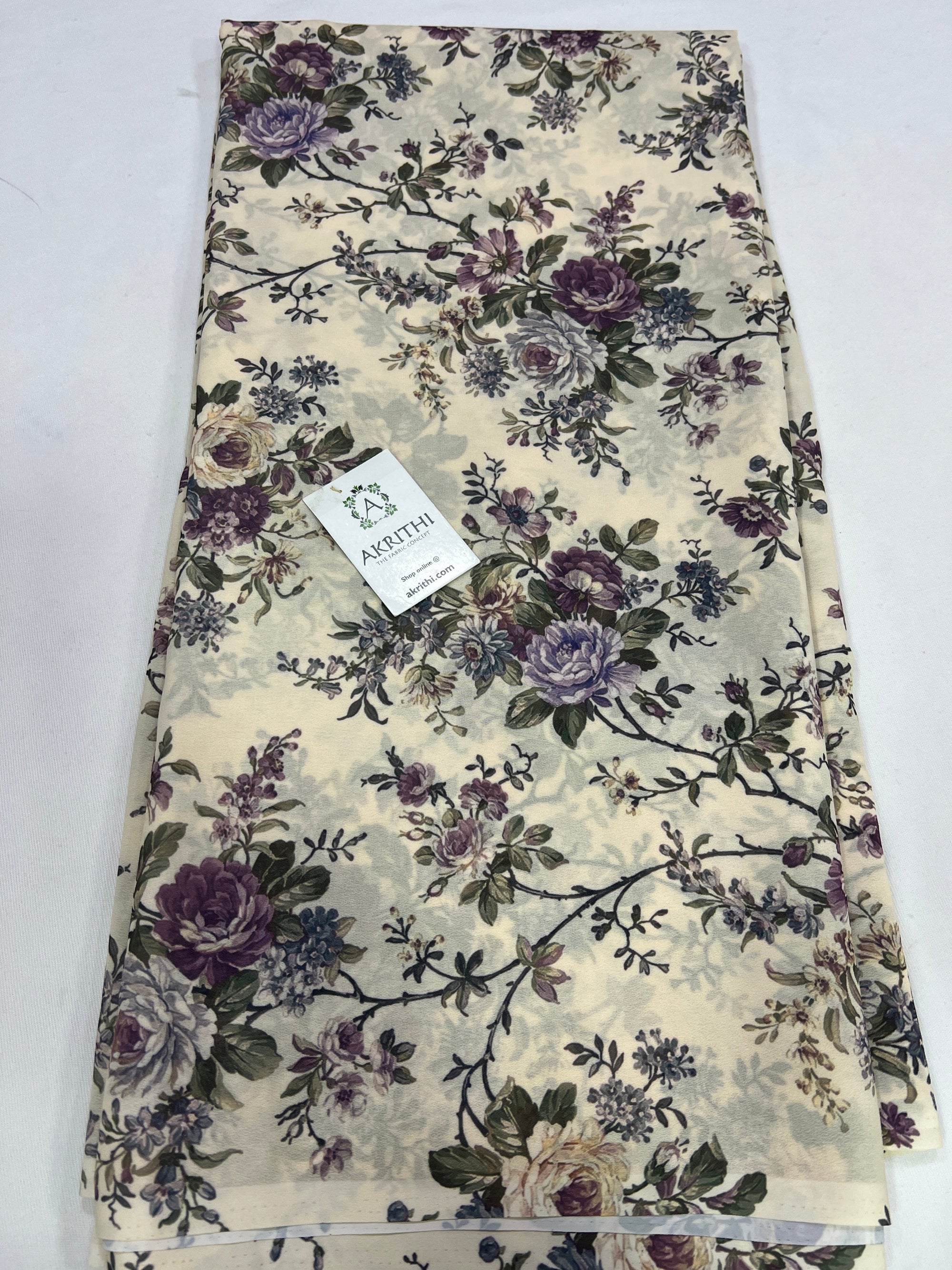 Digital floral printed georgette fabric
