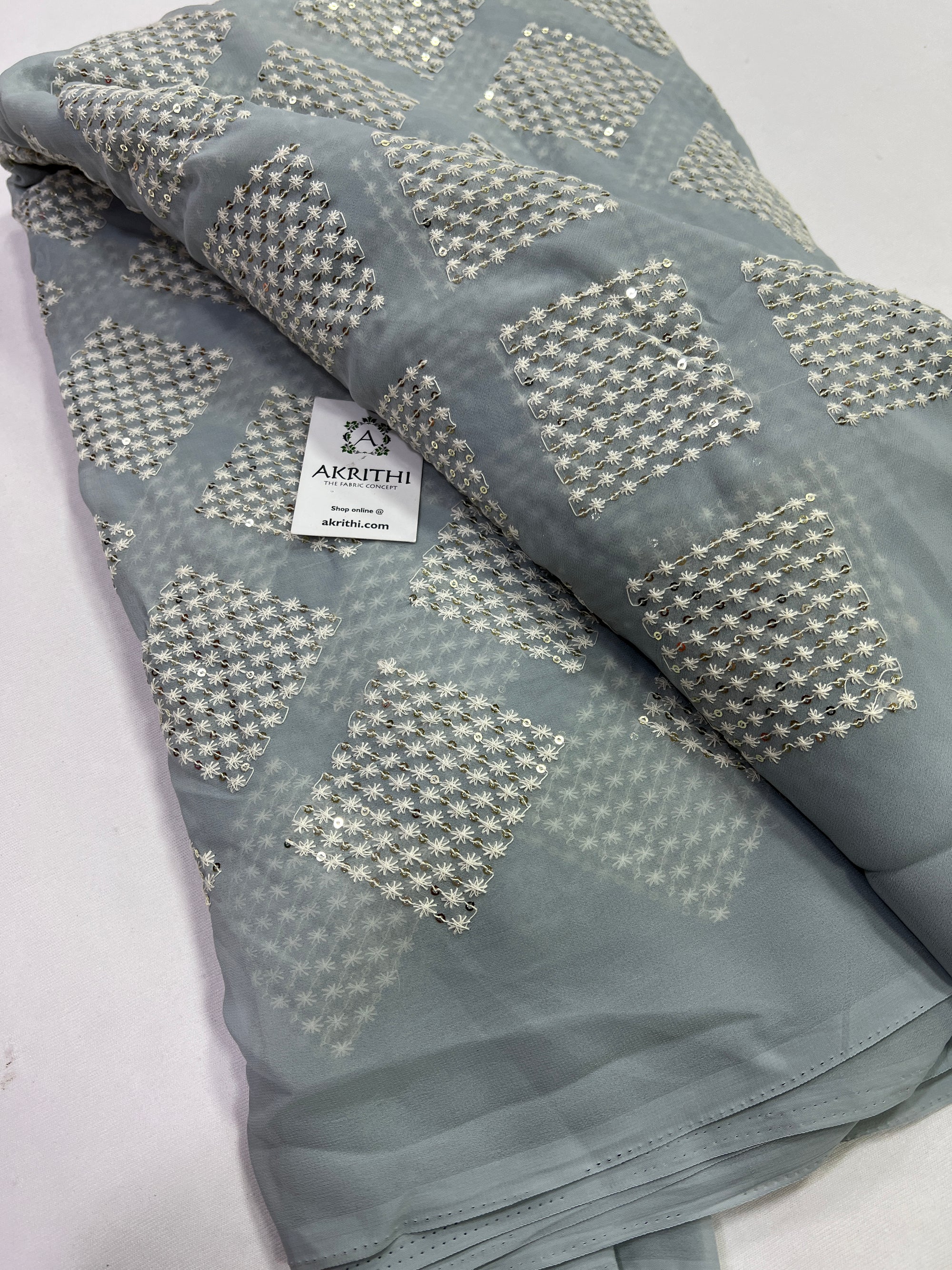 Embroidery on georgette fabric