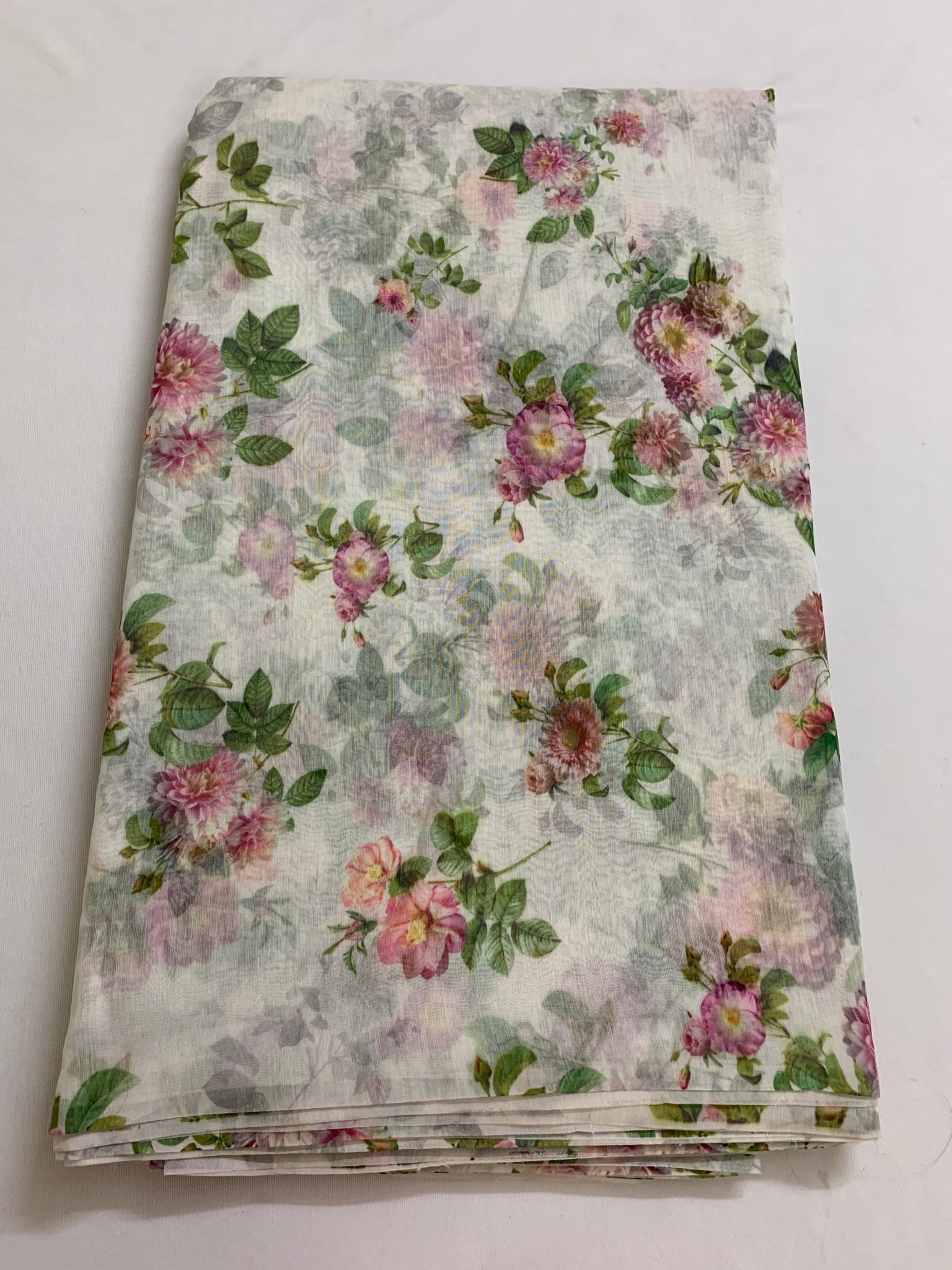 Floral Printed Pure silk cotton fabric