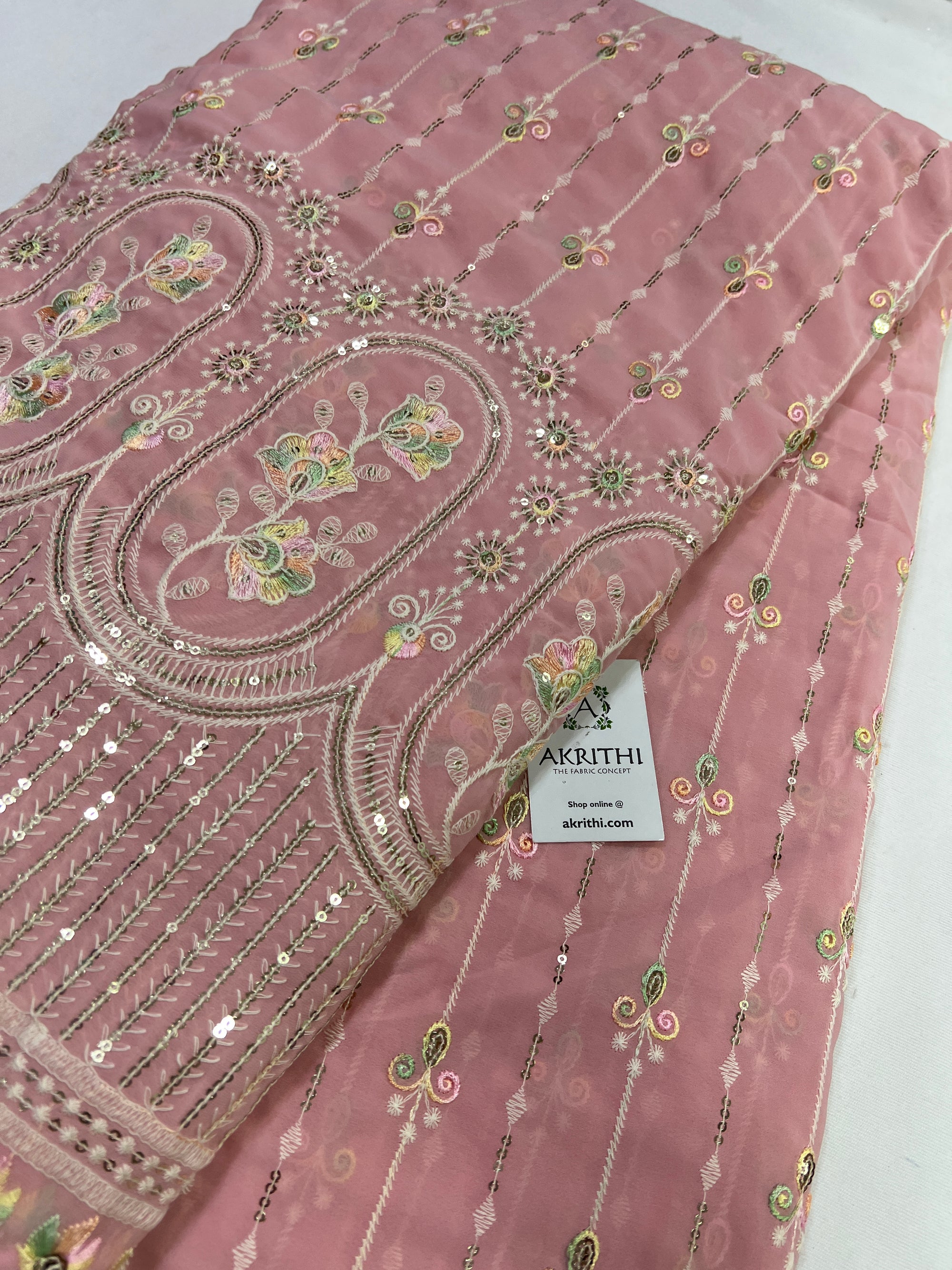 Embroidery on georgette fabric