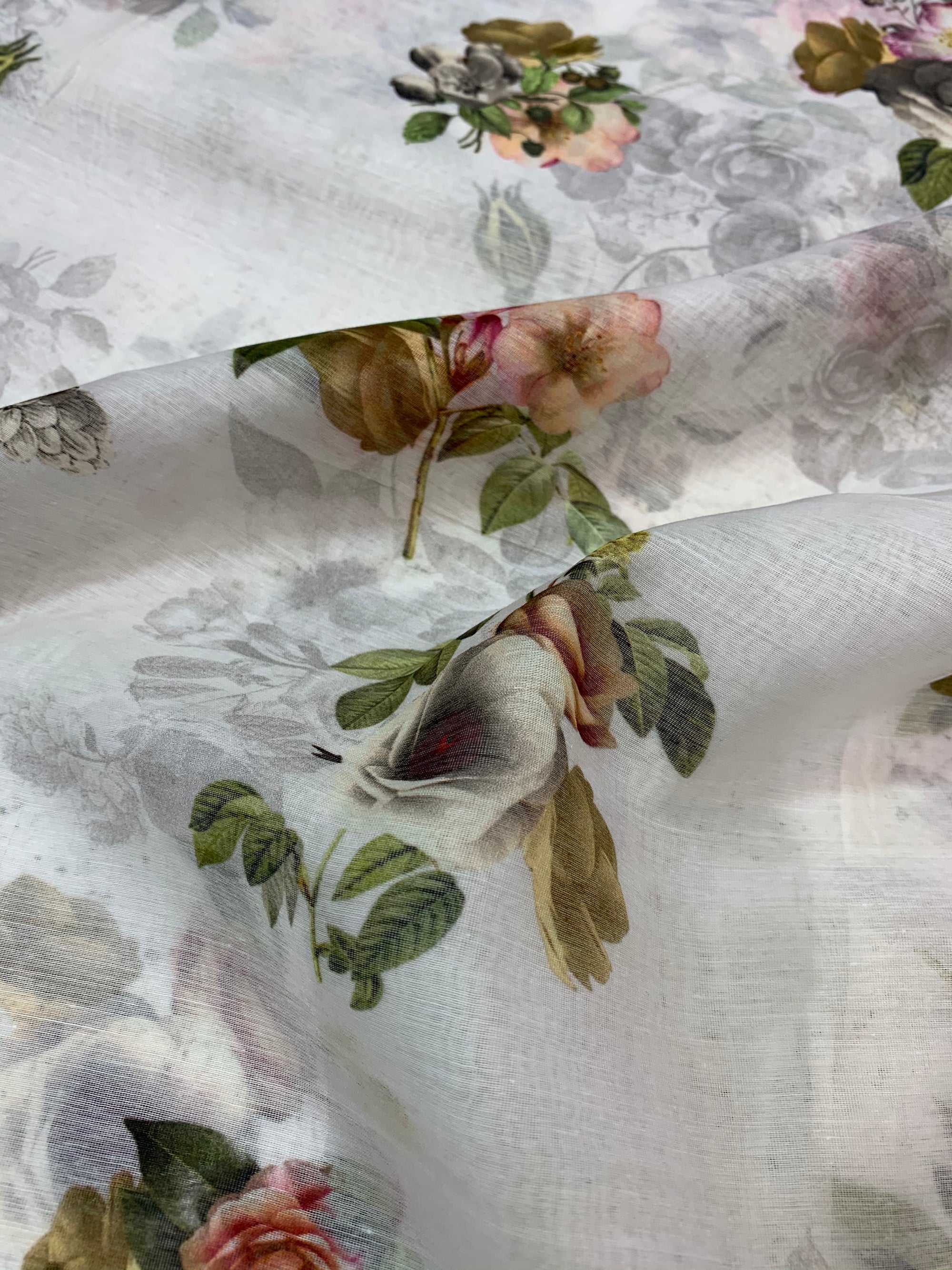 Floral Printed Pure silk cotton fabric