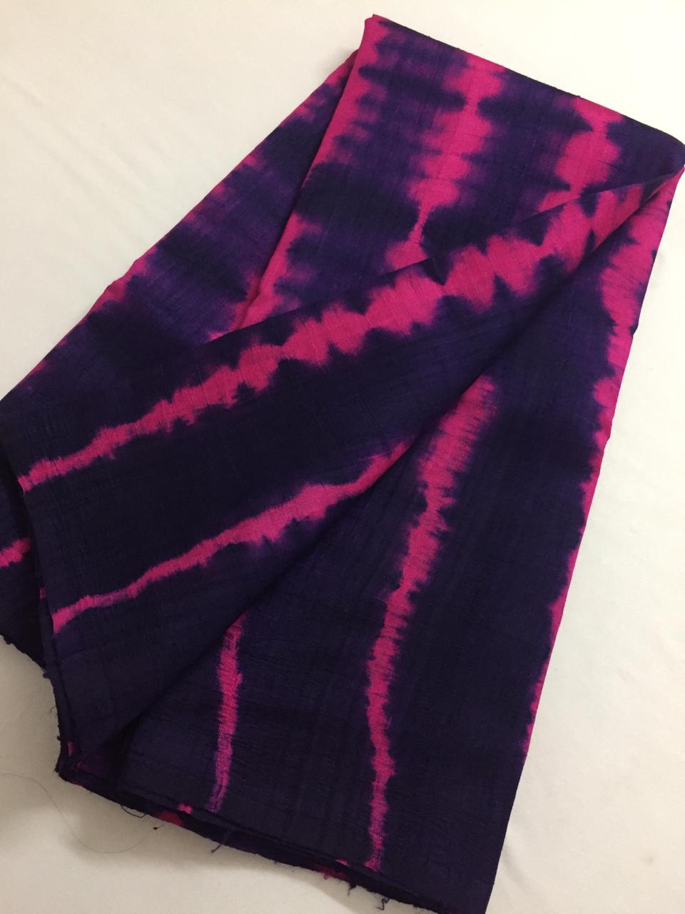 Tie and dye leheriya pure raw silk saree