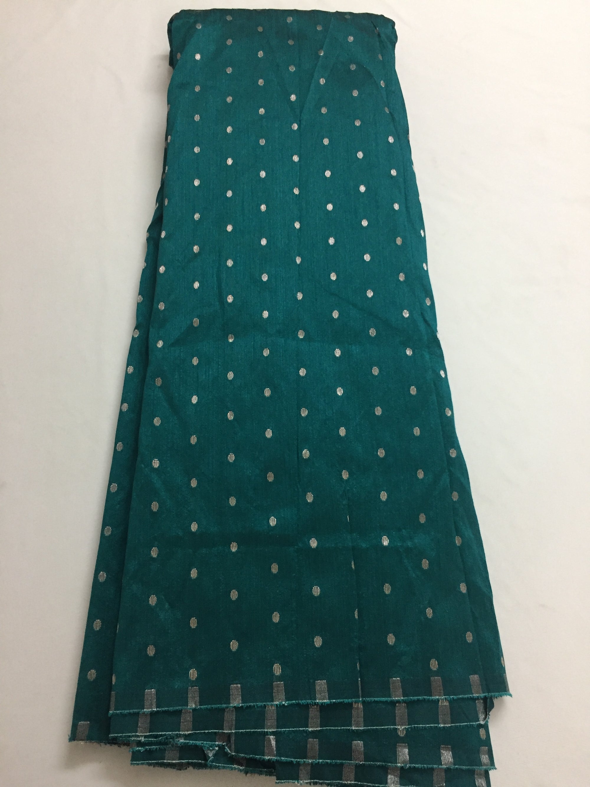 Butti woven semi raw silk fabric