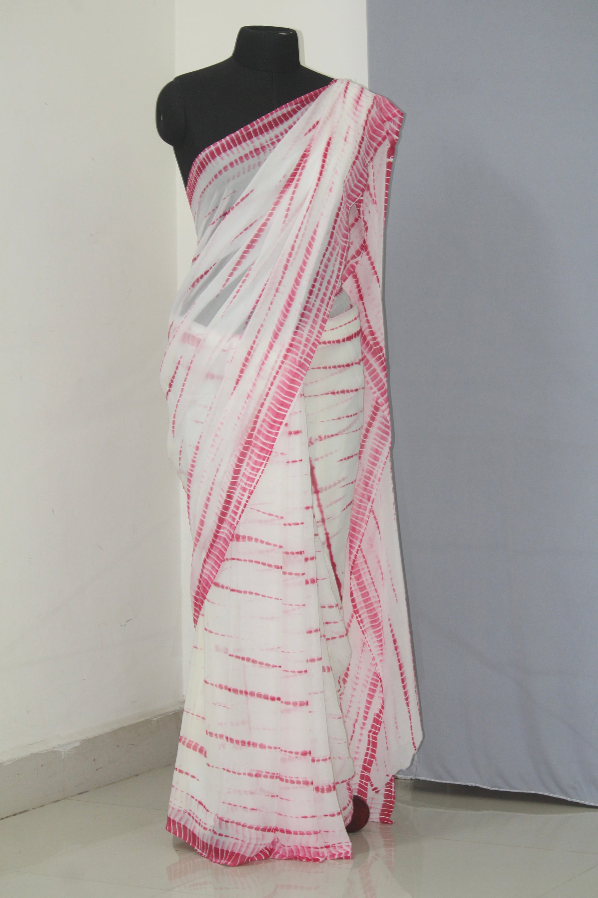 Shibori tie and dye georgette saree