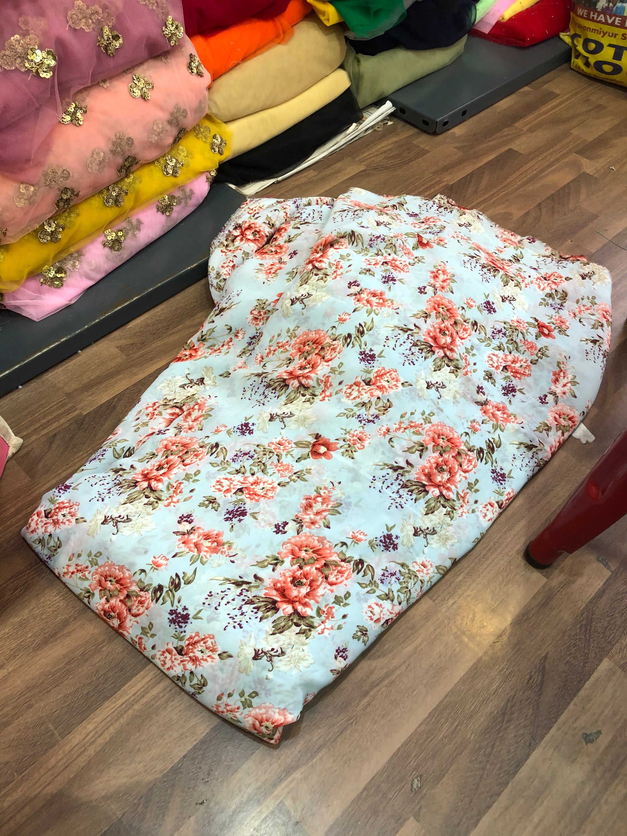 Digital floral Printed georgette fabric 50 cms cut