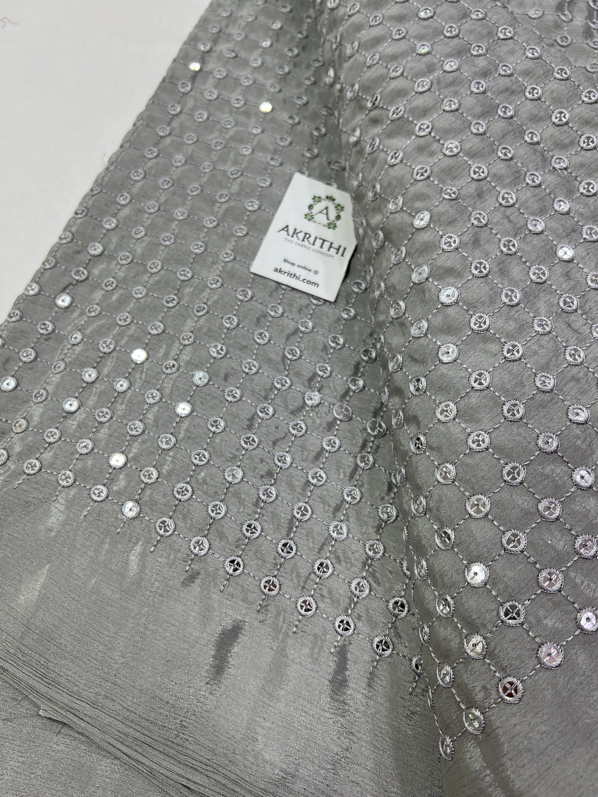 Embroidery on chinon fabric