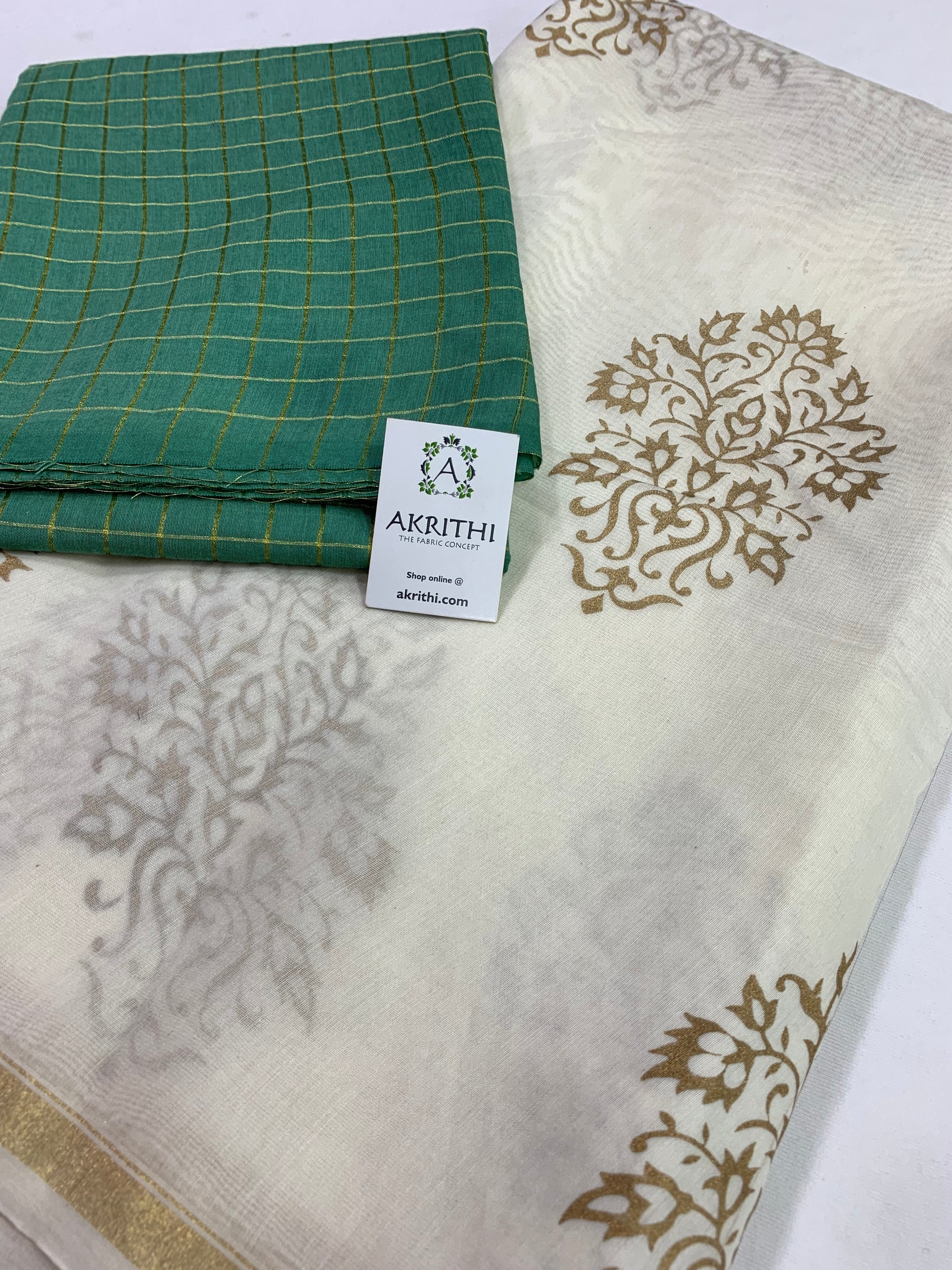 Block printed Pure chanderi saree