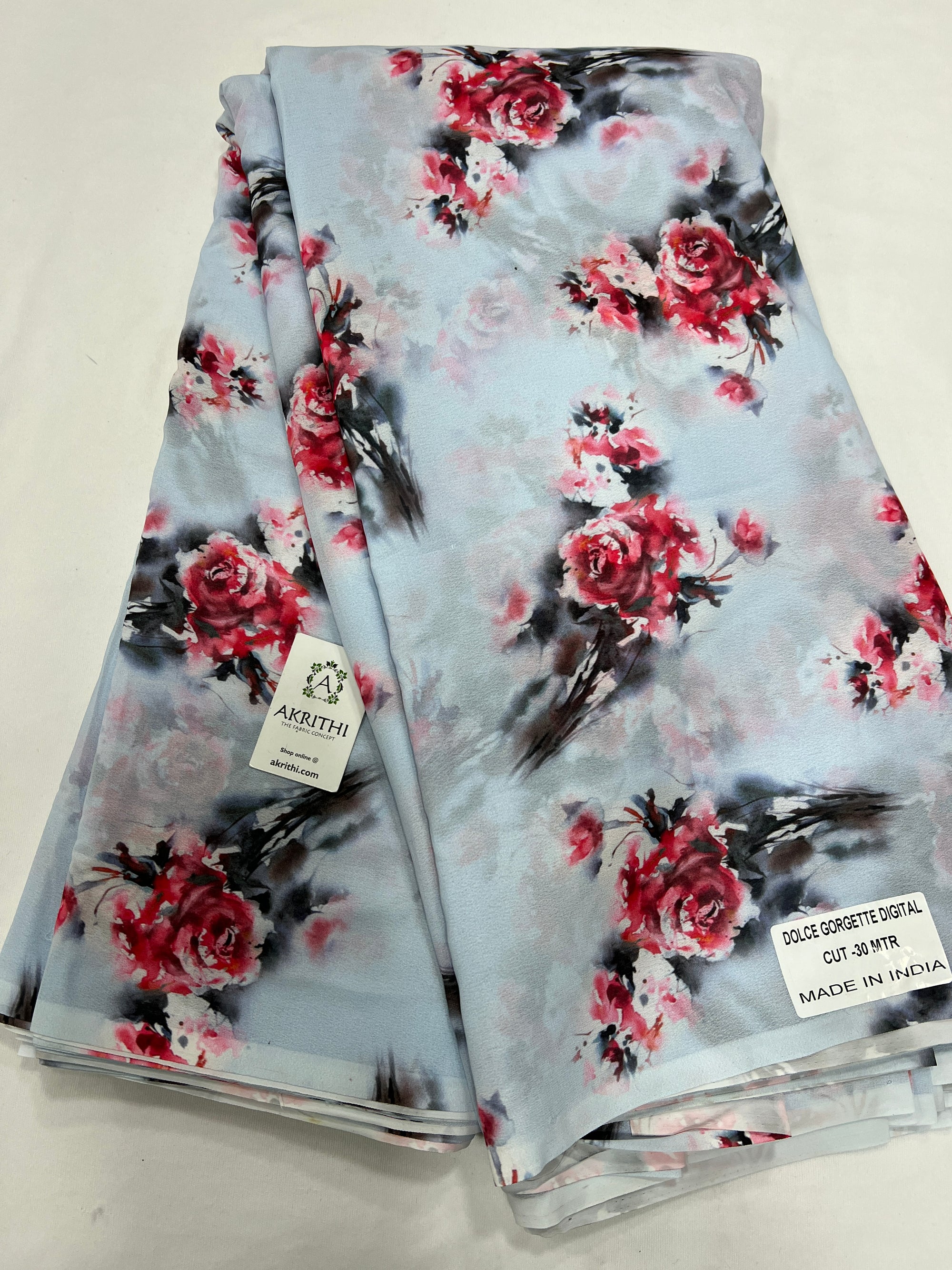 Digital floral printed georgette fabric