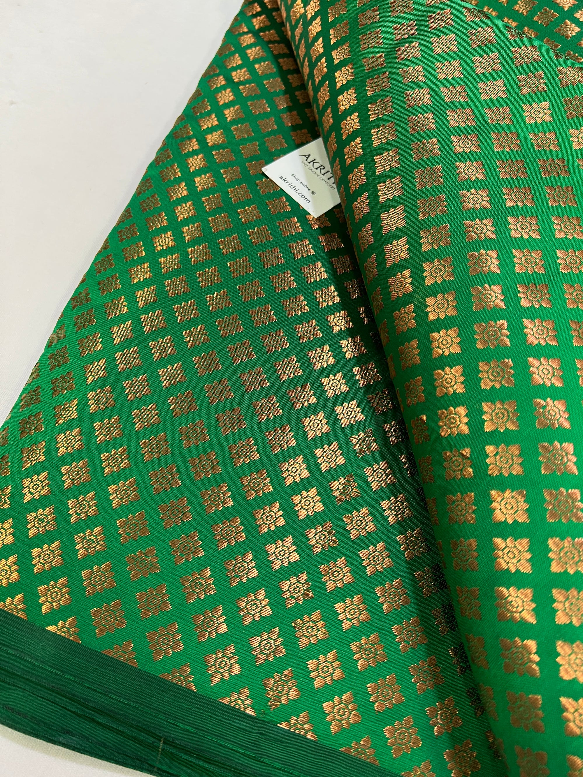 Banarasi brocade fabric with copper zari