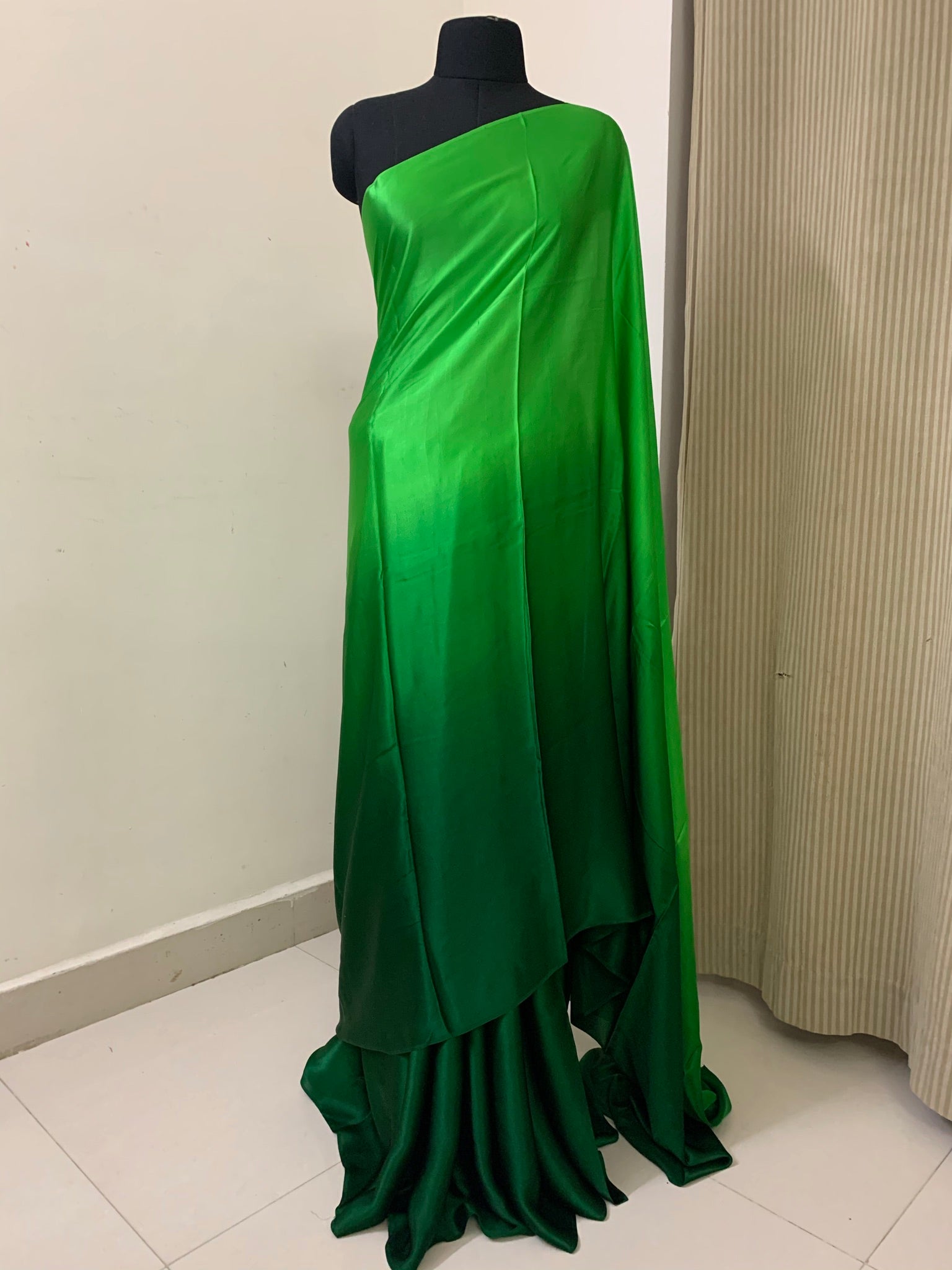 Shaded pure silk satin saree