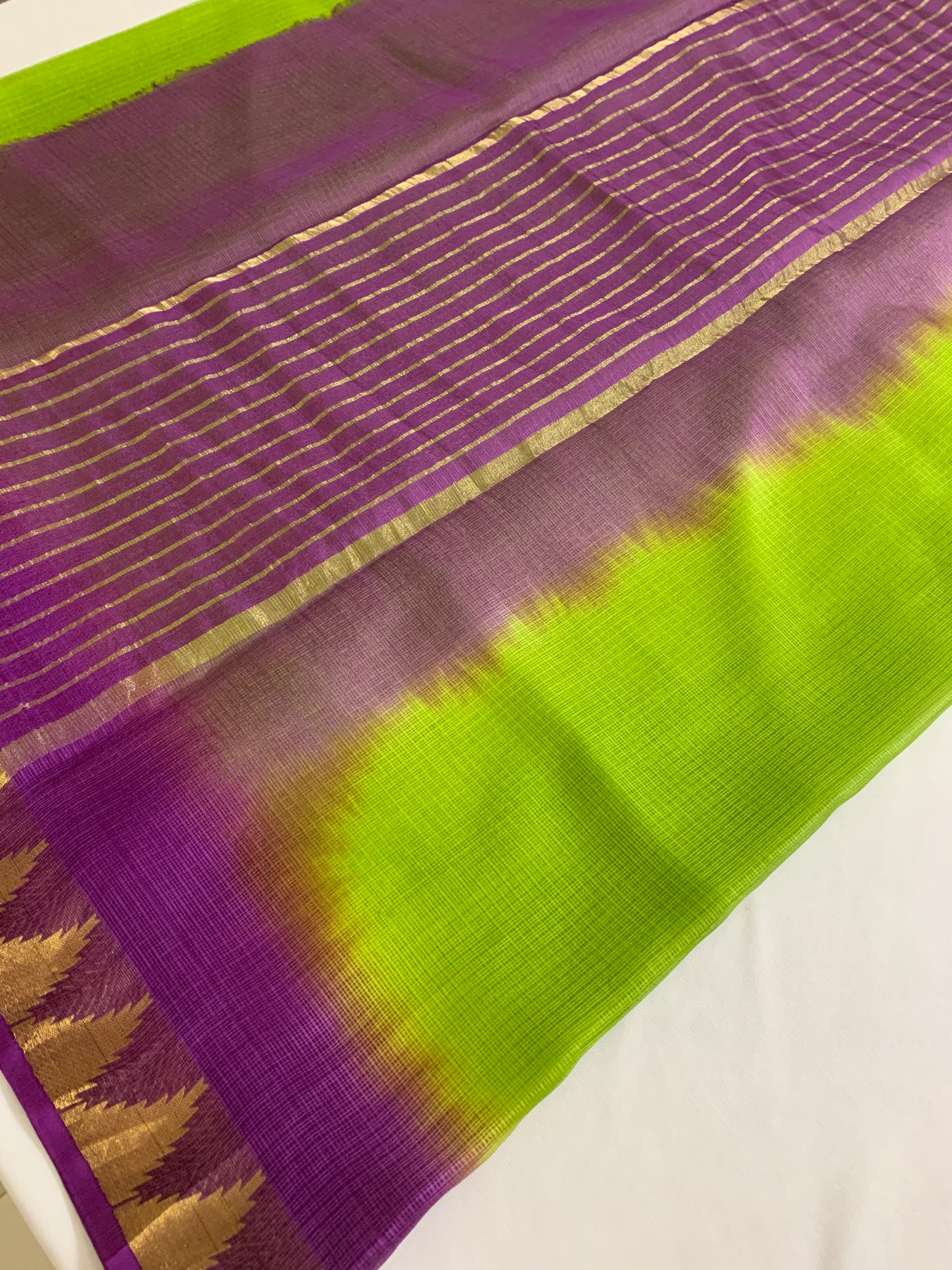 Pure kota silk saree with temple border