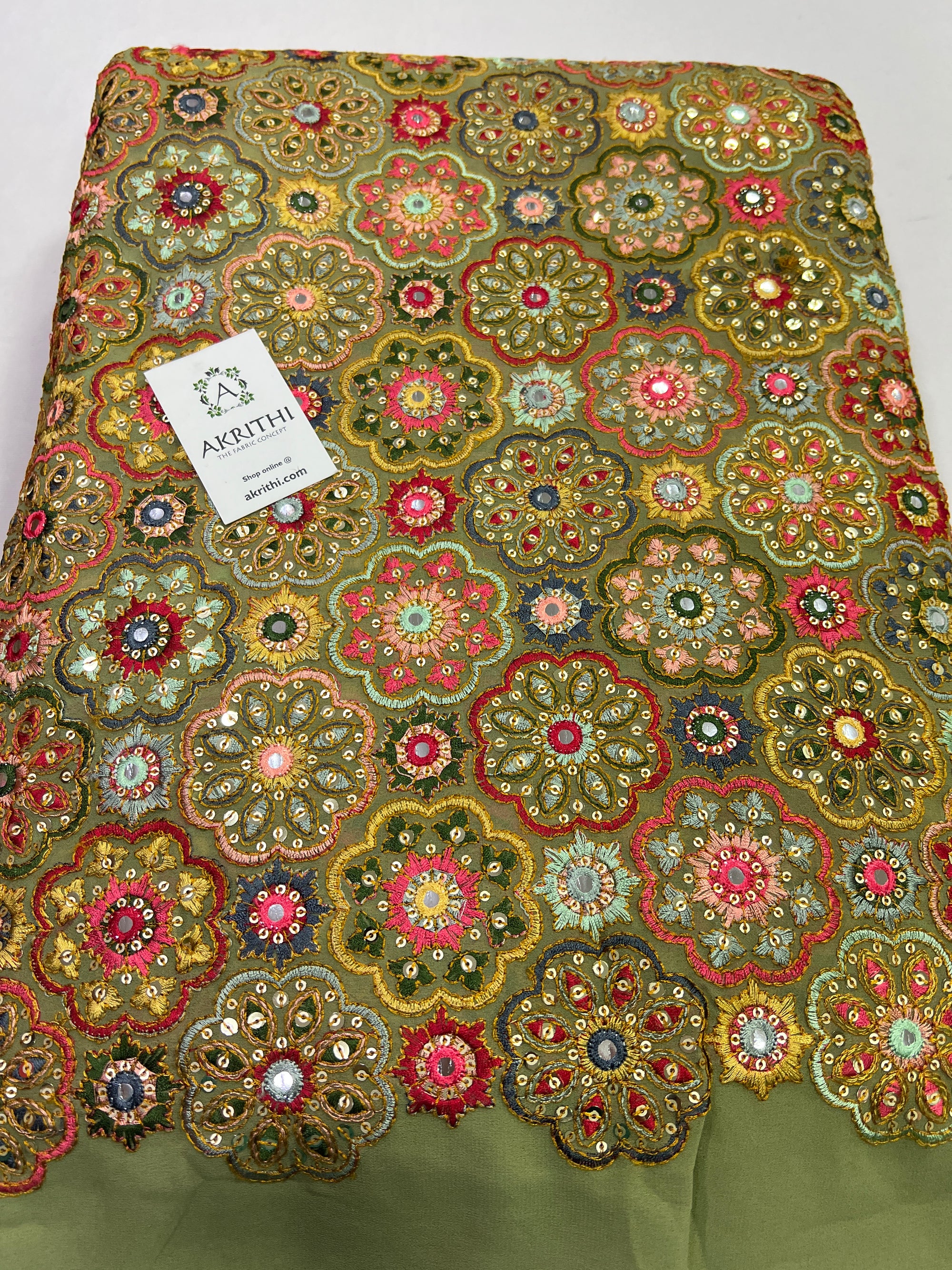 Embroidery on georgette fabric