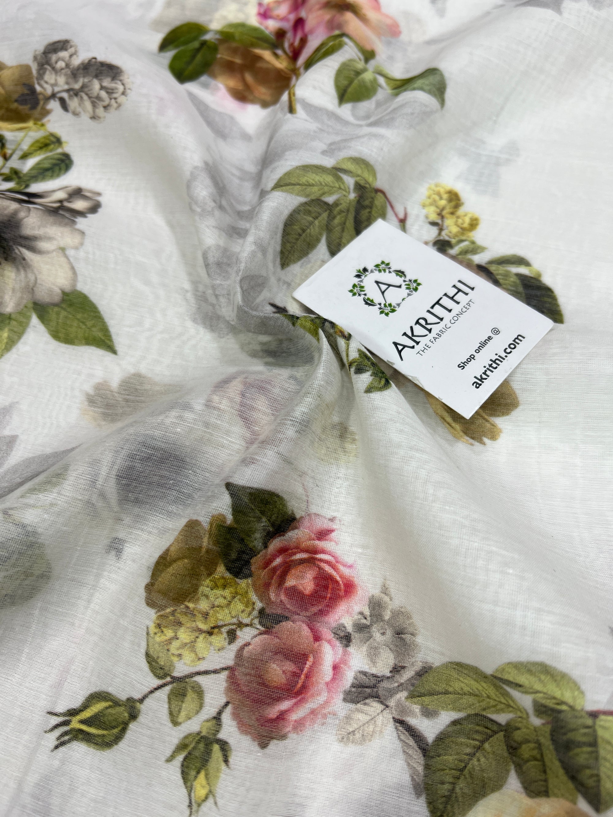 Floral Printed Pure silk cotton fabric