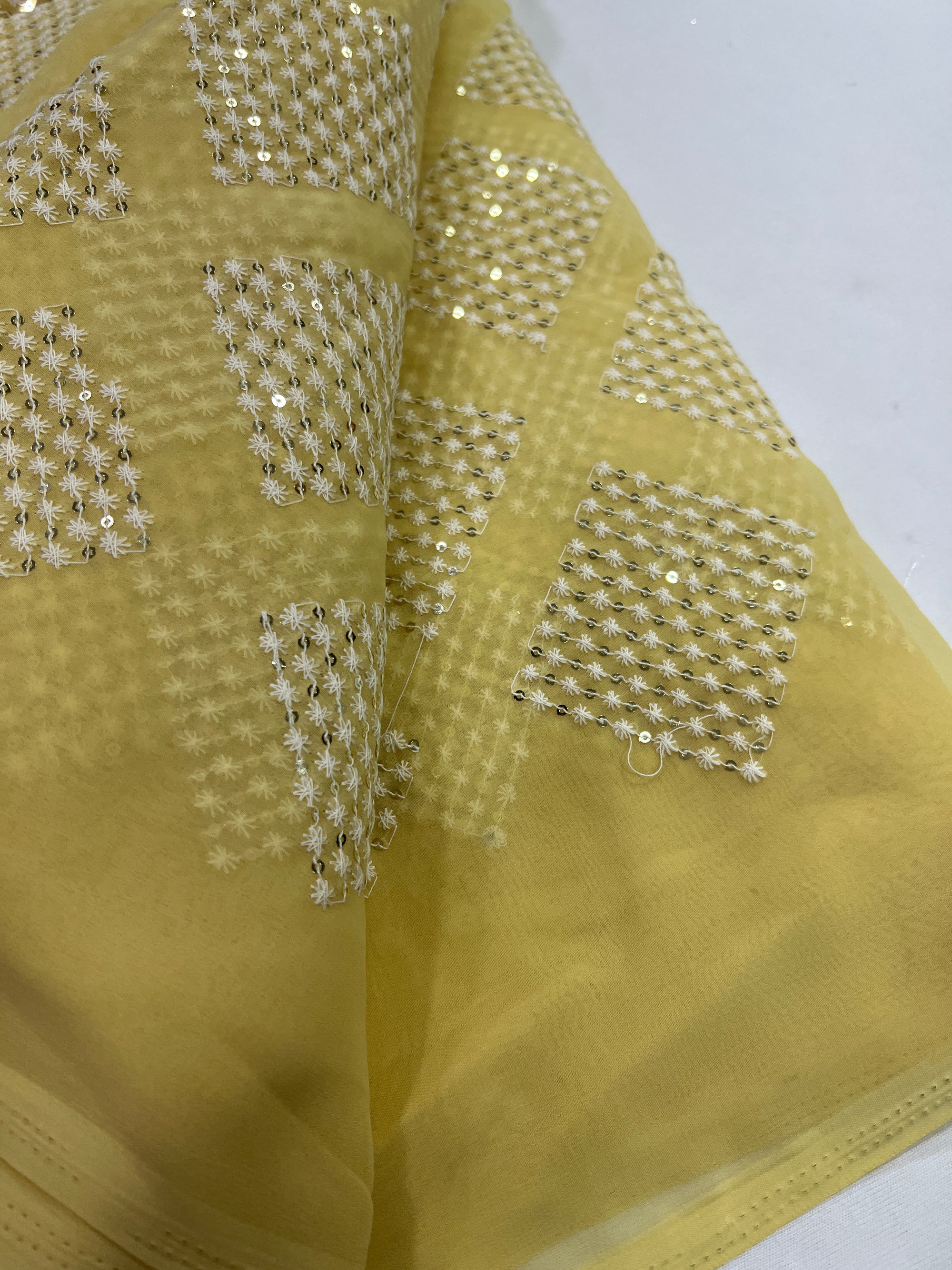 Embroidery on georgette fabric