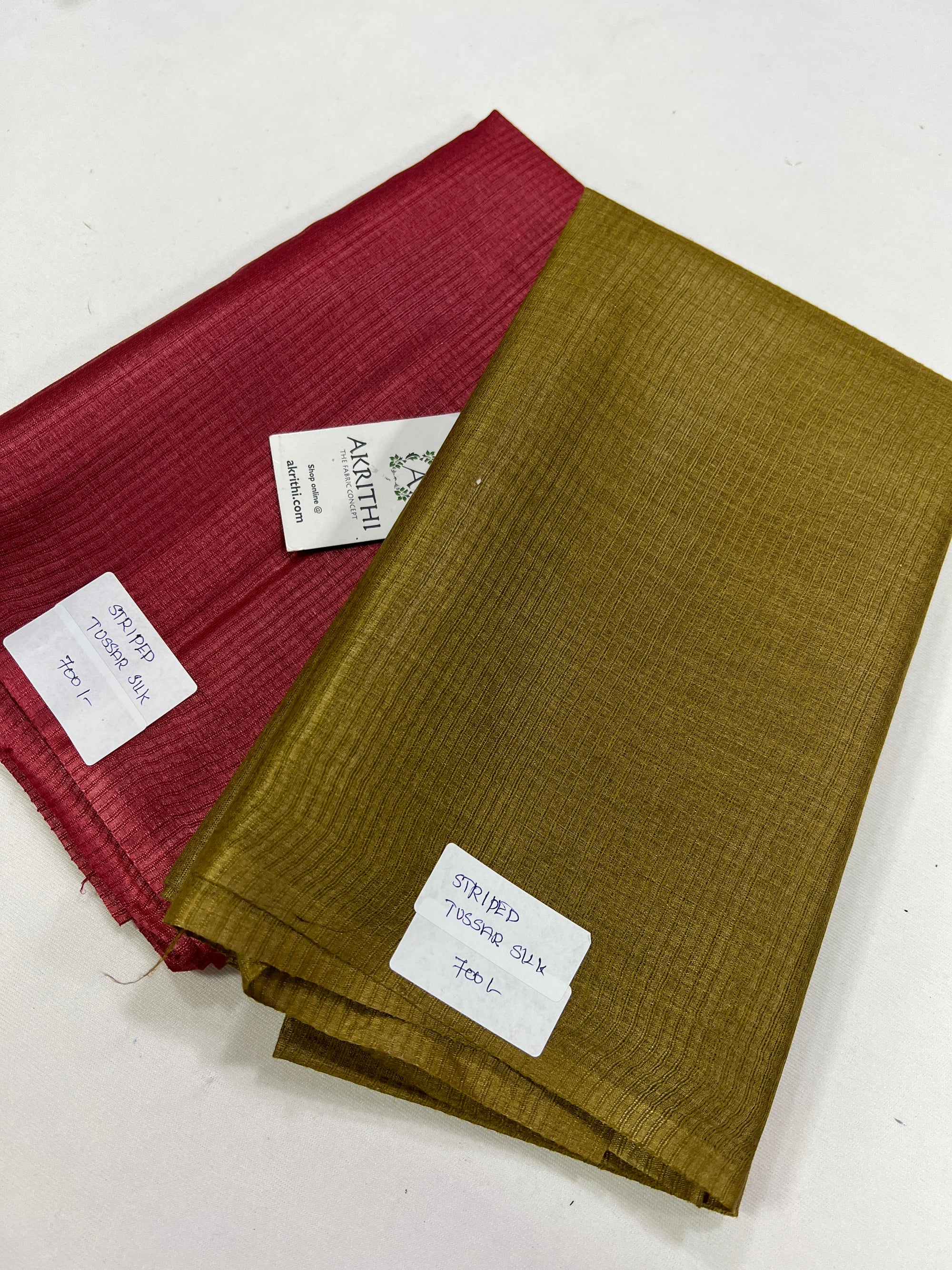 Pure tussar silk striped kurta fabric (pack of two)