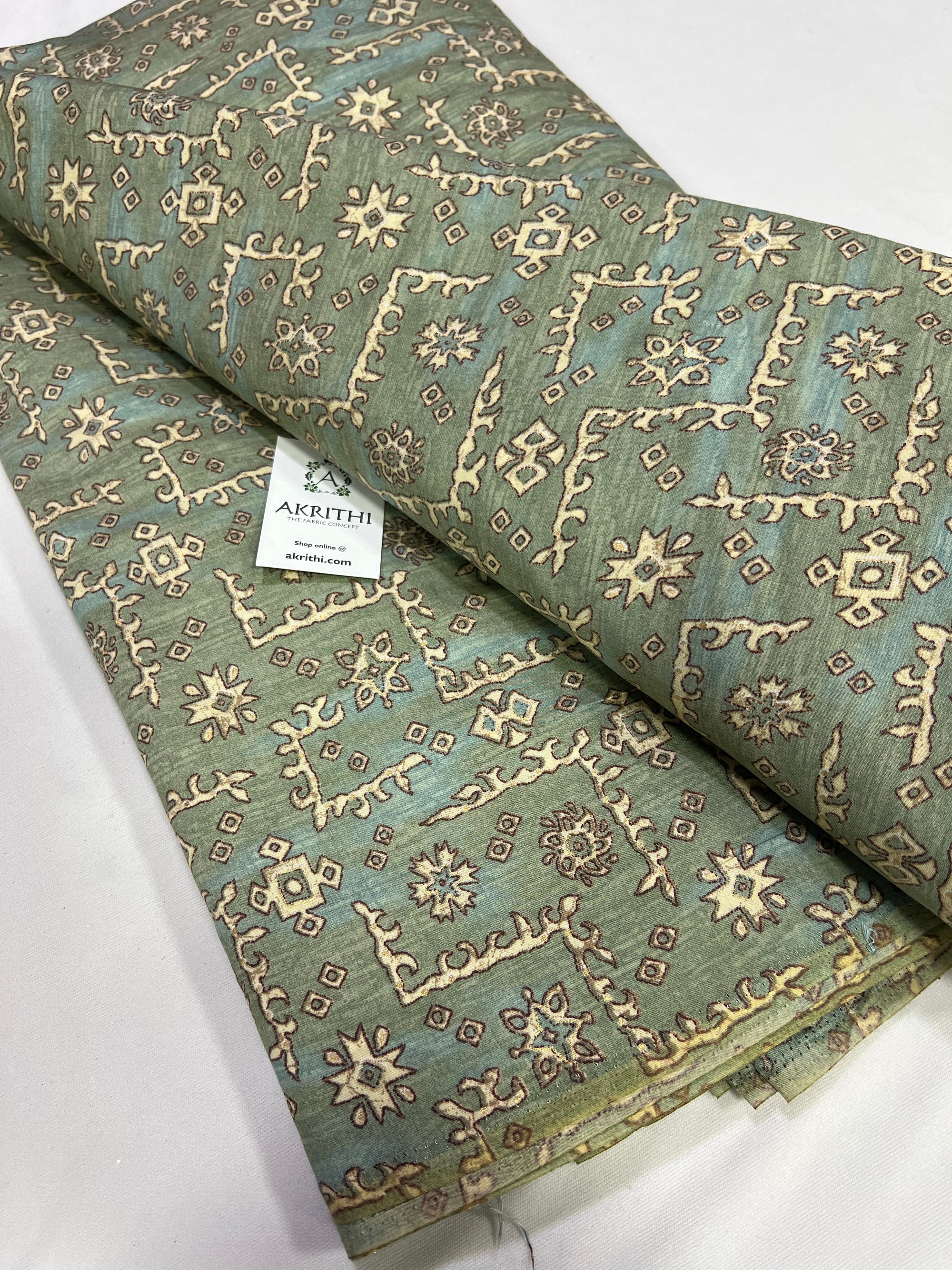Digital printed silk fabric
