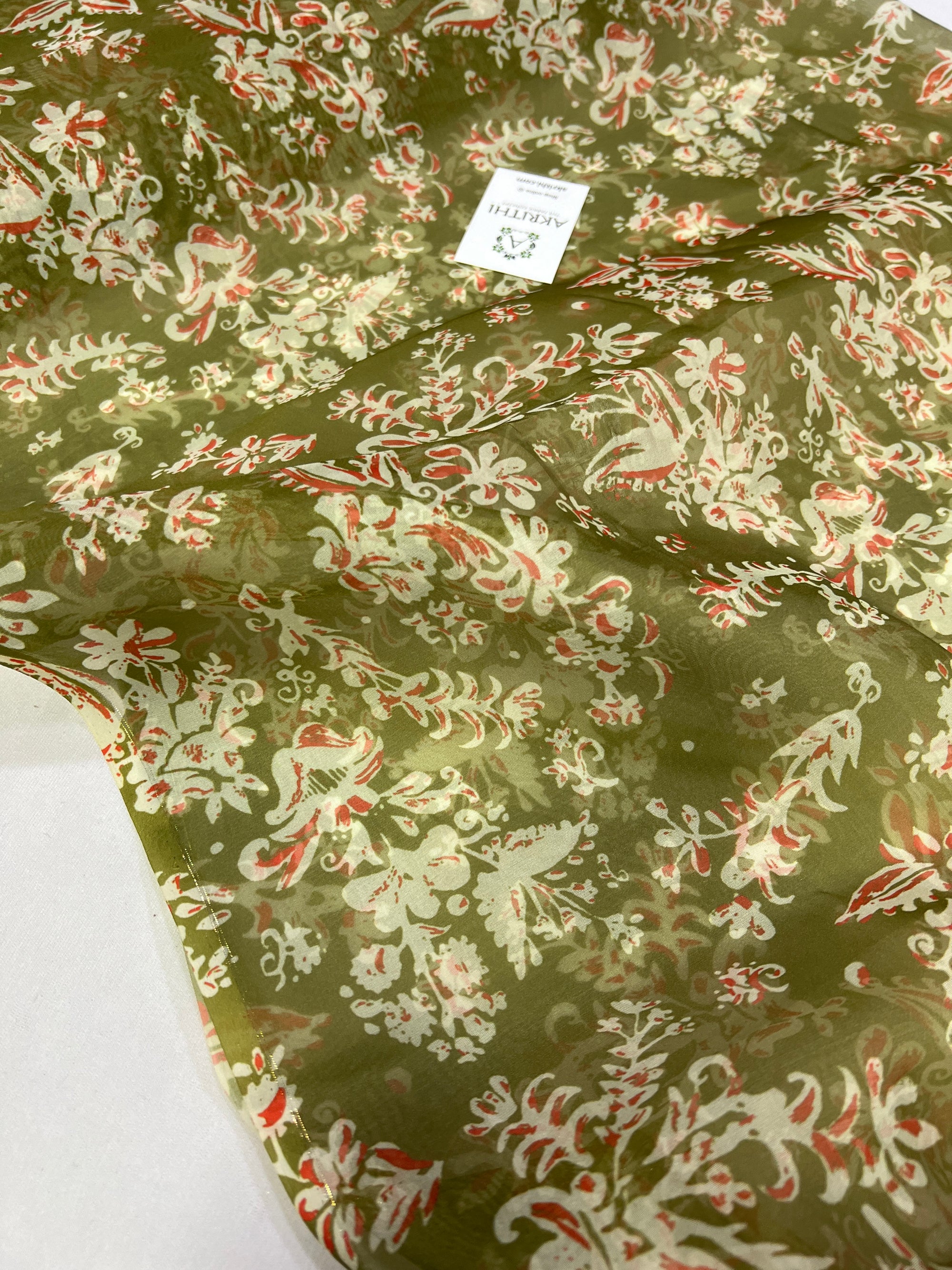 Digital floral Printed organza fabric
