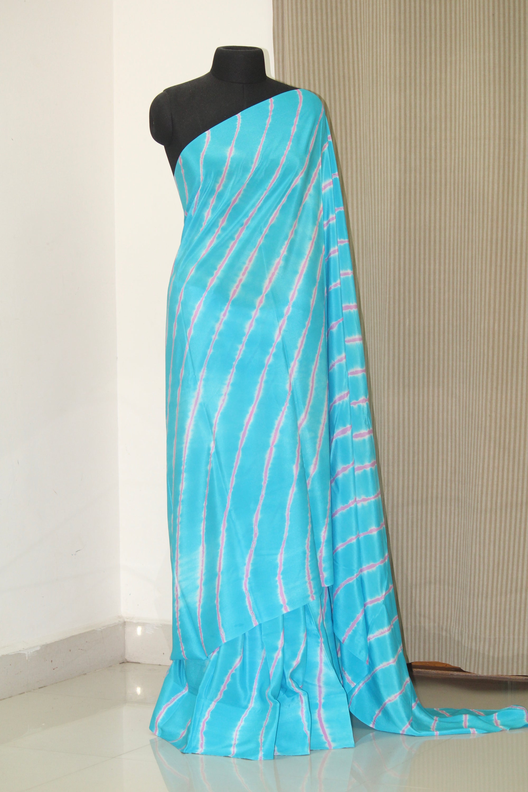Leheriya pure silk crepe saree